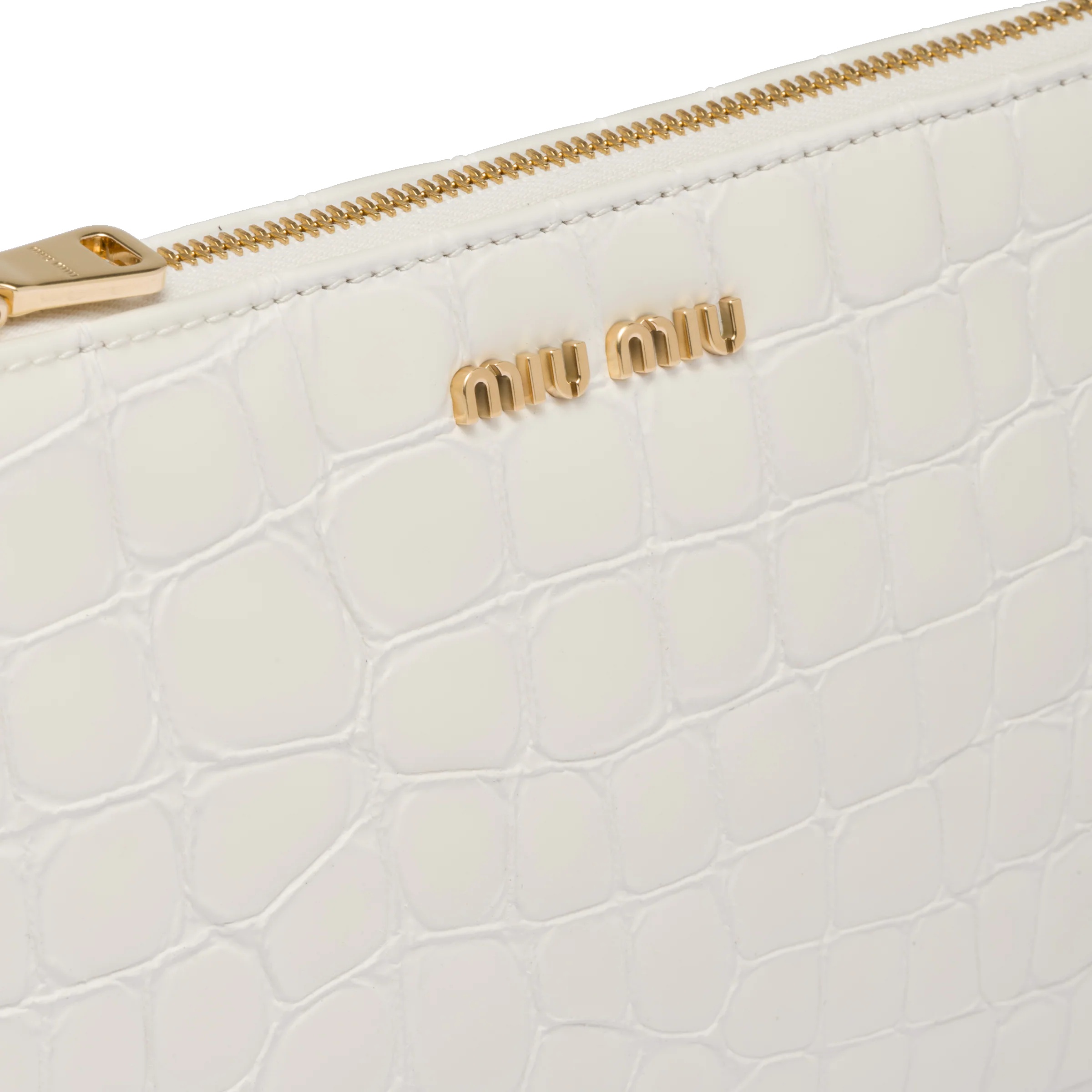 Croco-print leather pouch - 2
