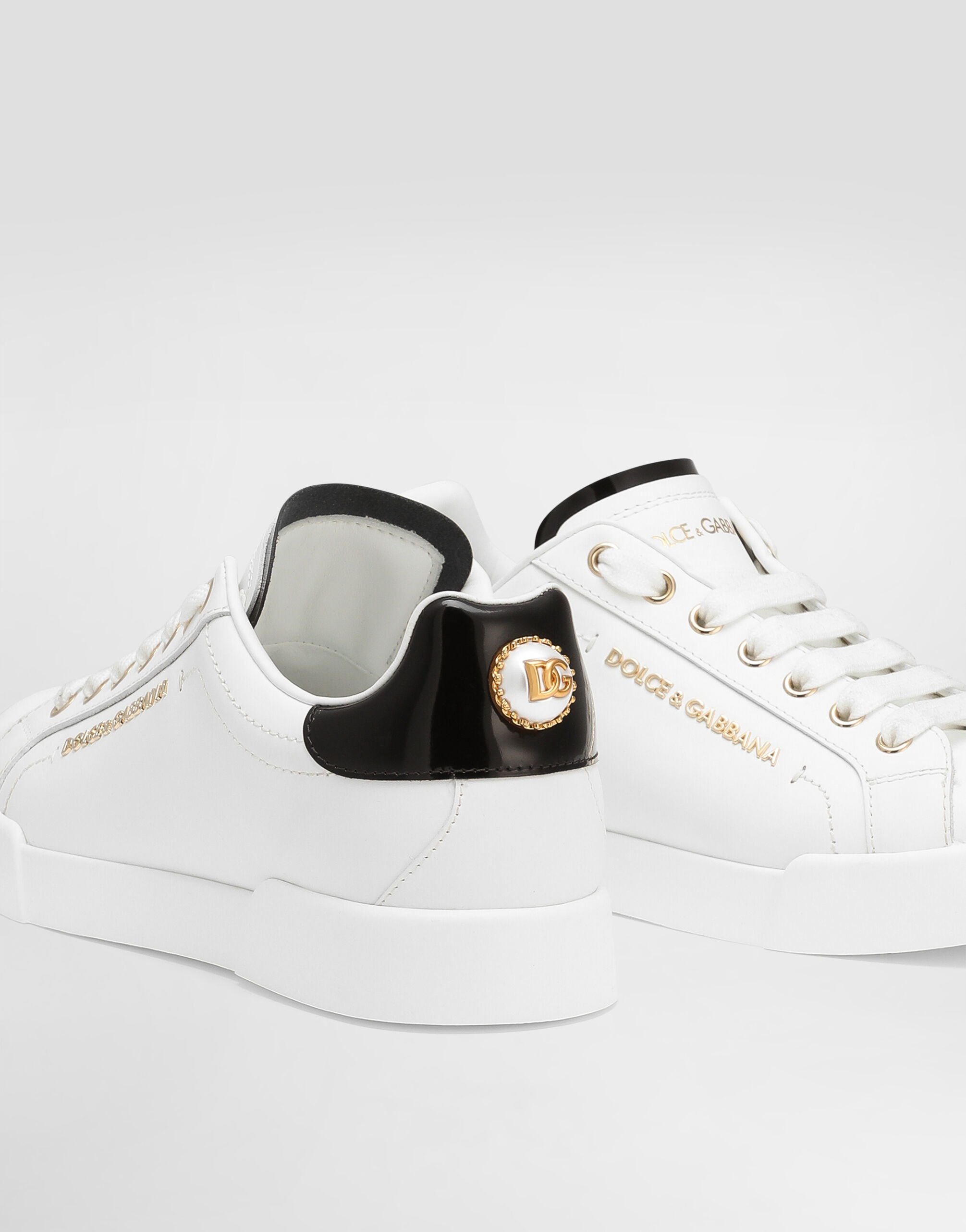Calfskin nappa Portofino sneakers with lettering - 4