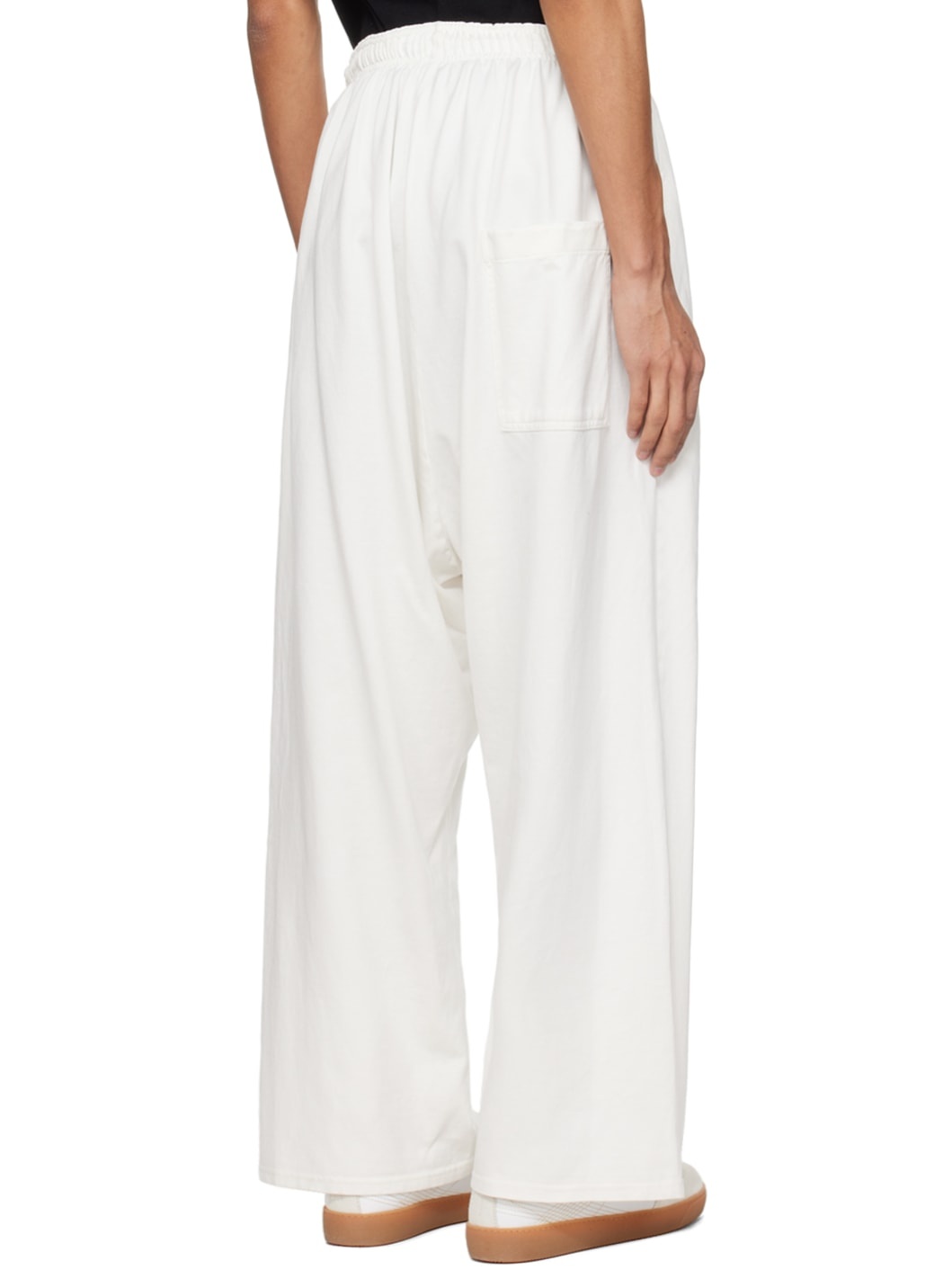White Embroidered Sweatpants - 3