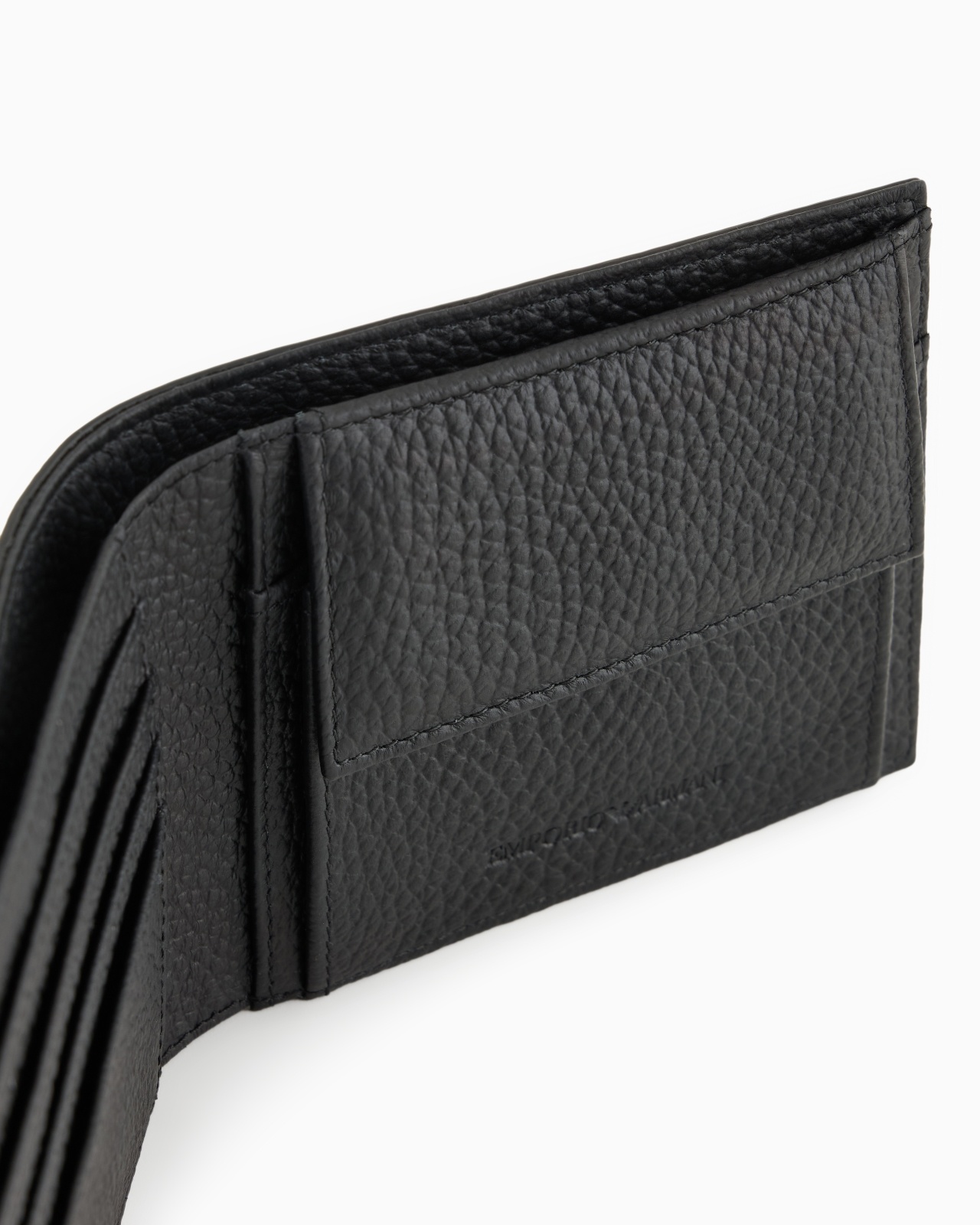 LEATHER COIN-POCKET WALLET WITH ALL-OVER EMBOSSED EAGLE - 4