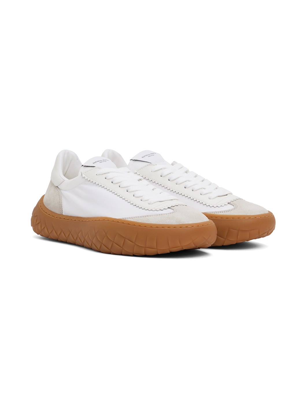 White Nylon & Suede Sneakers - 4