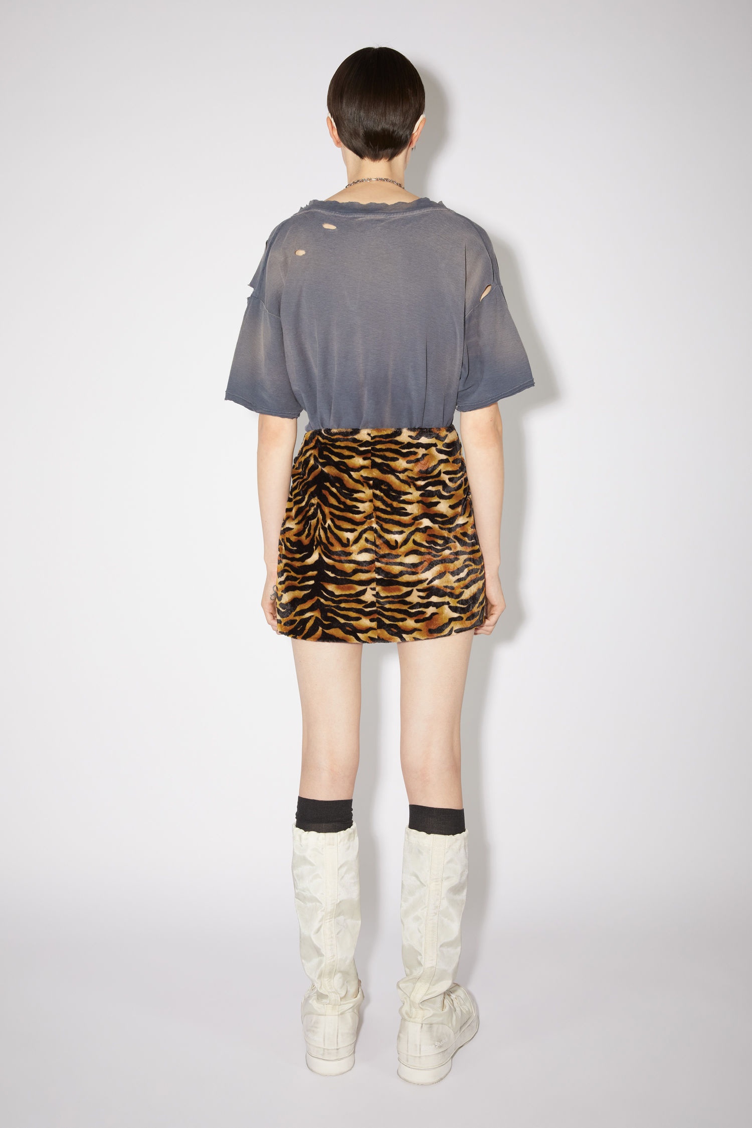 Tiger print skirt - Orange/black - 3