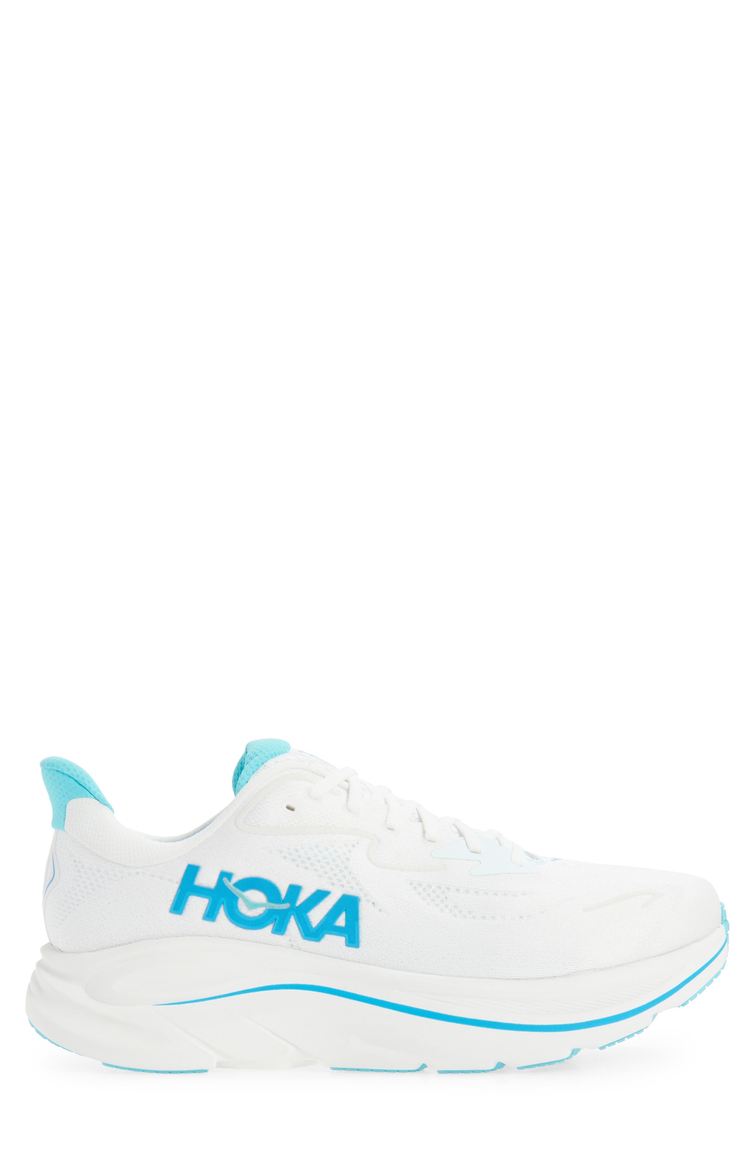HOKA Clifton 10 Running Shoe in White /Skyward Blue at Nordstrom - 3