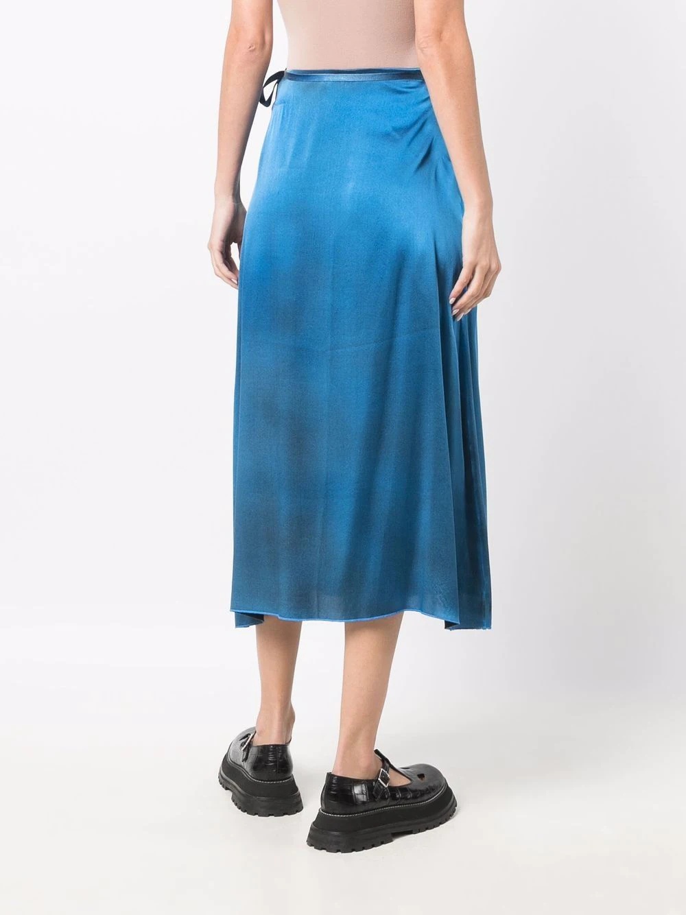 tie-waist silk skirt - 4