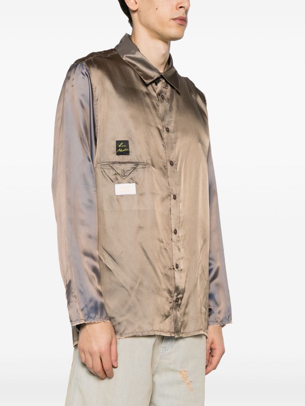 logo-patch iridescent shirt - 3