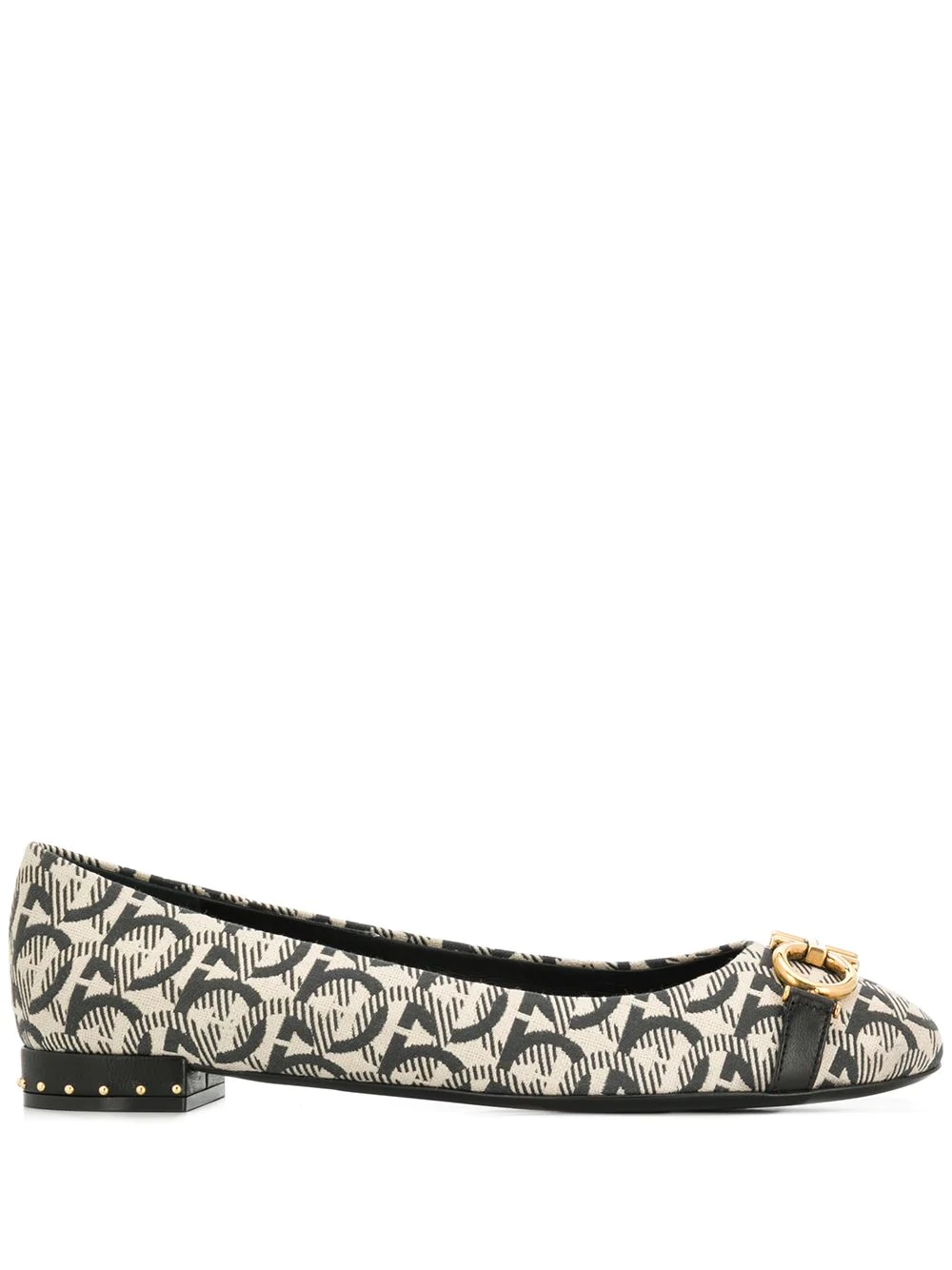 Gancini logo ballet flats - 1