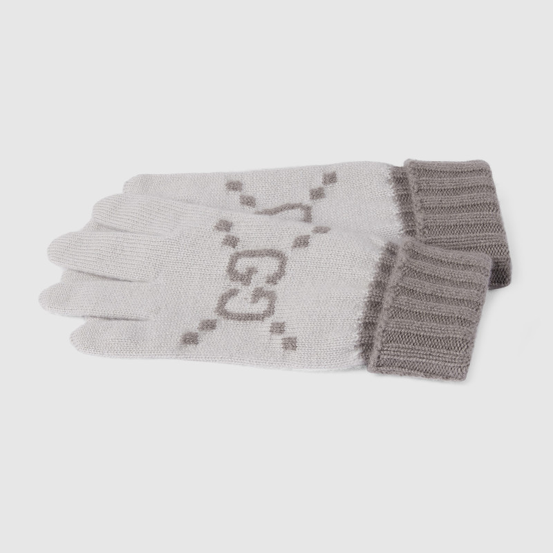 GUCCI GG cashmere jacquard gloves outlook