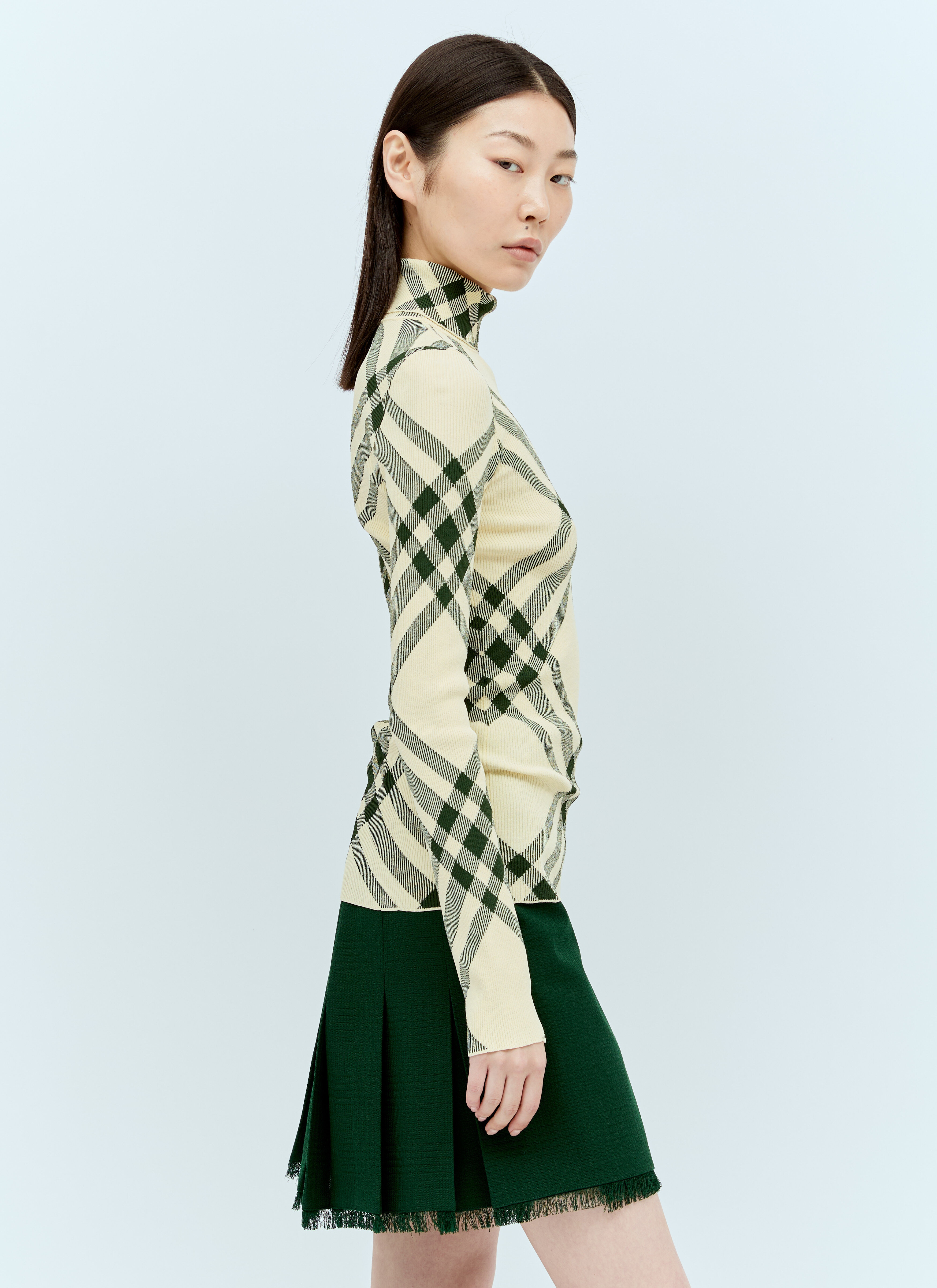 Ribbed Check Sweater - 5