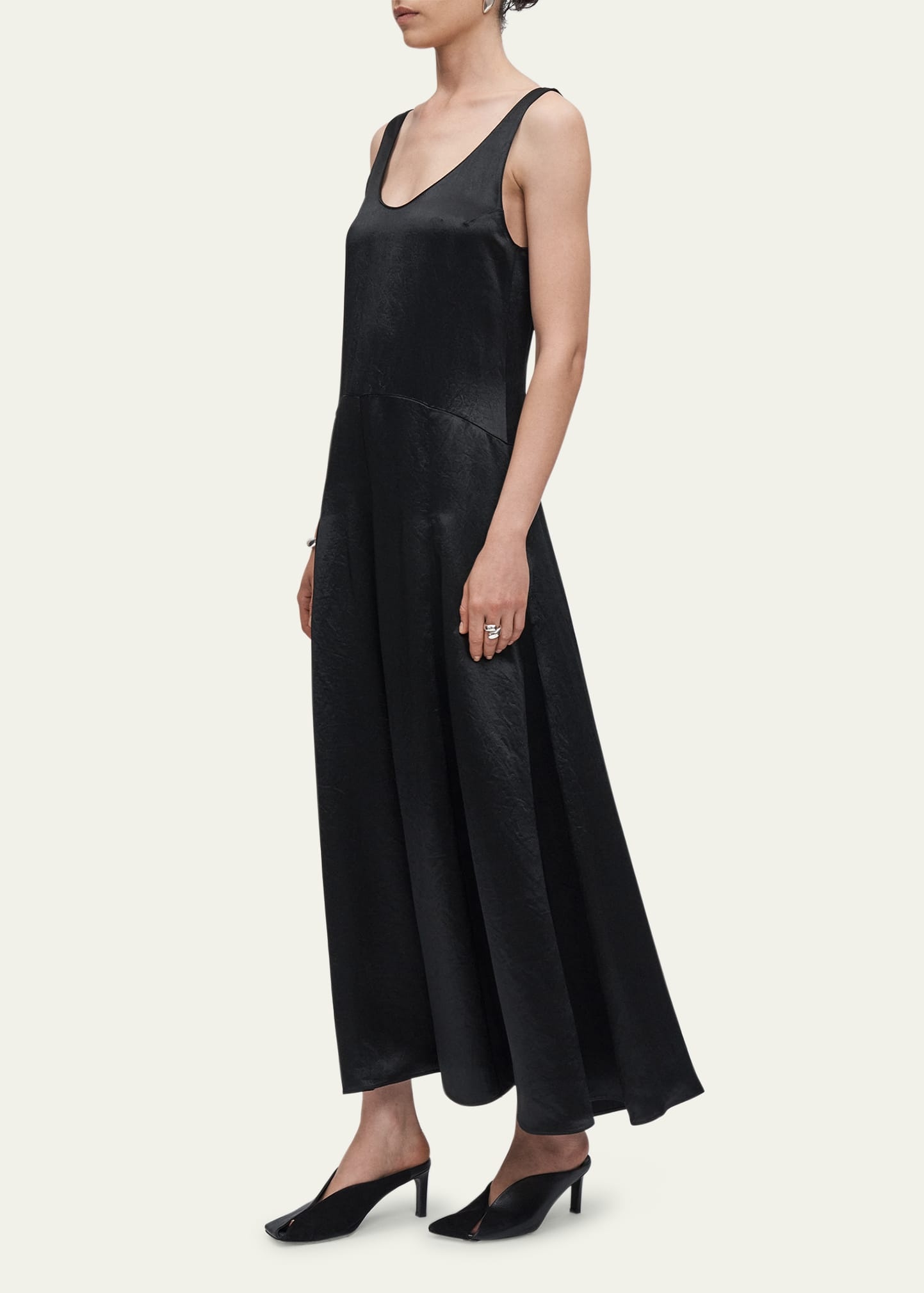 Sleeveless Godet Long Dress - 4