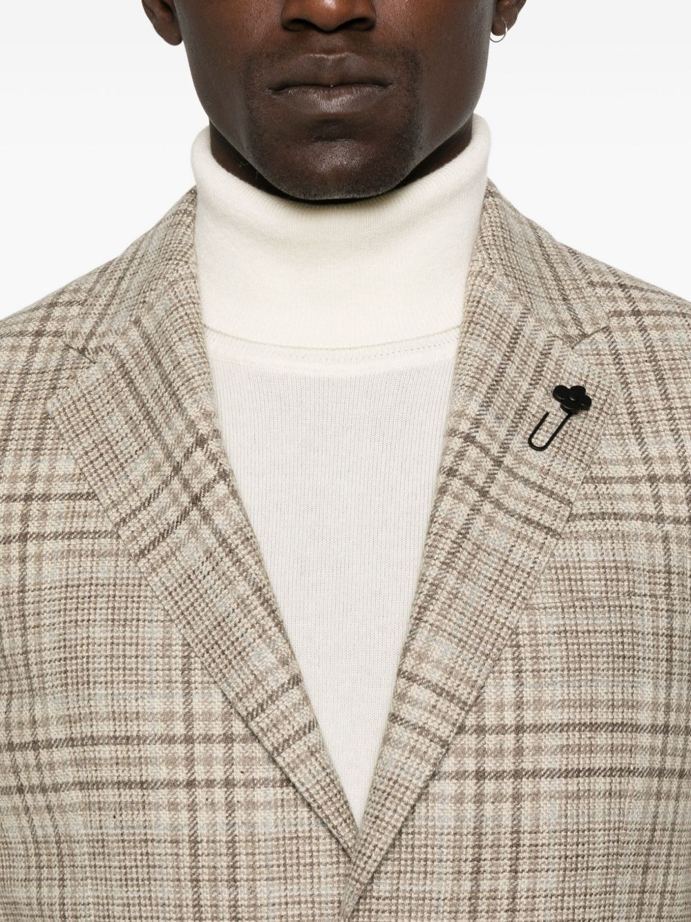 checked two-button blazer - 5