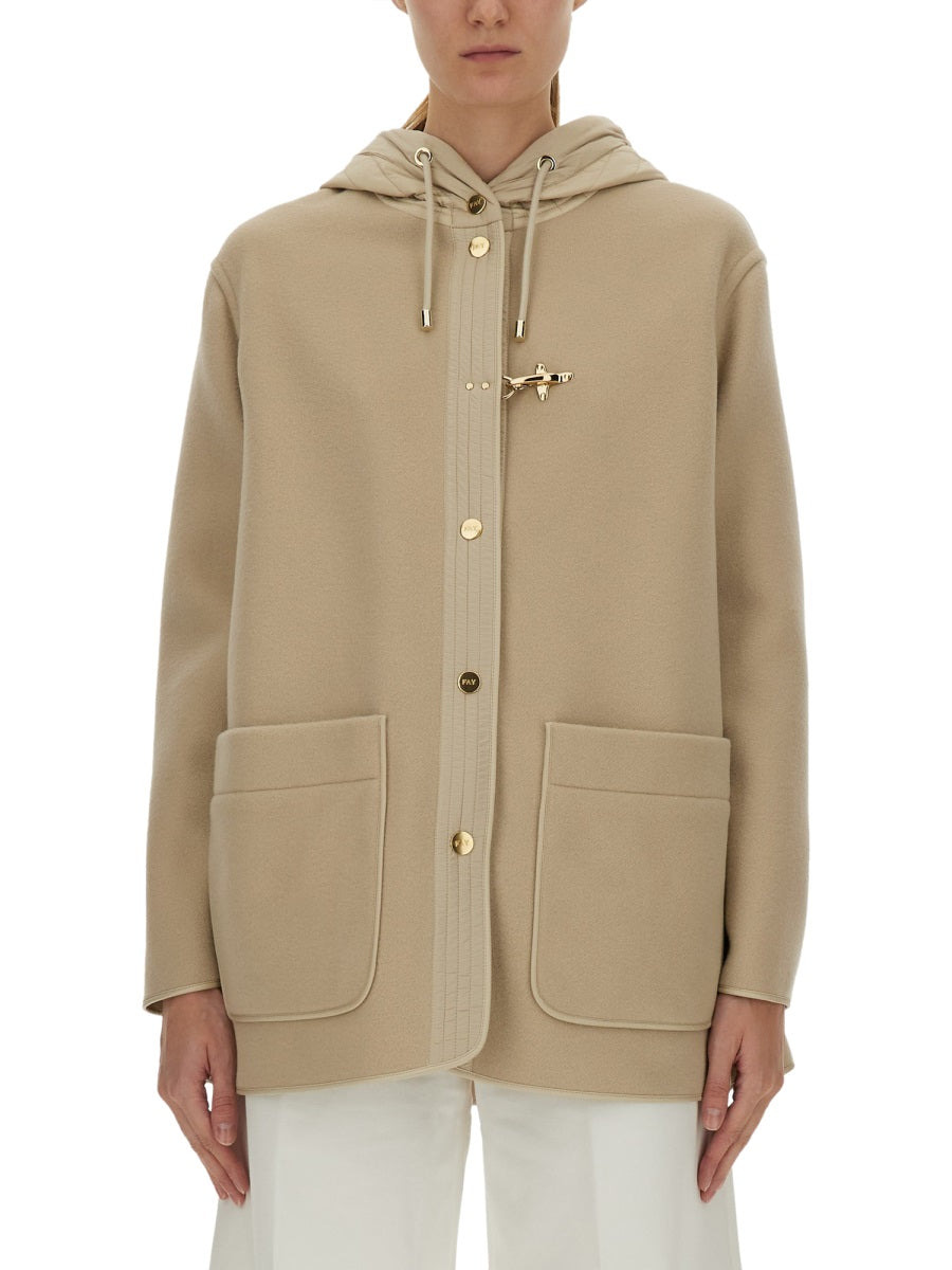 FAY - Fay Women Bimaterial Caban Cape - 1