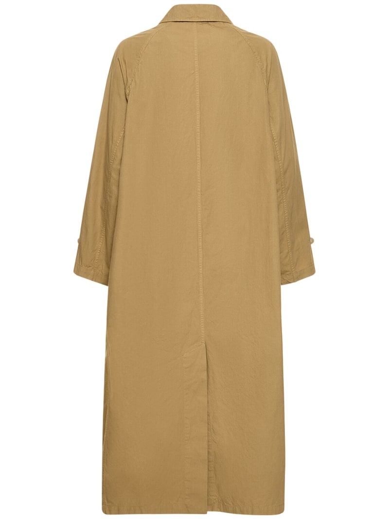 Cotton canvas long trench coat - 3