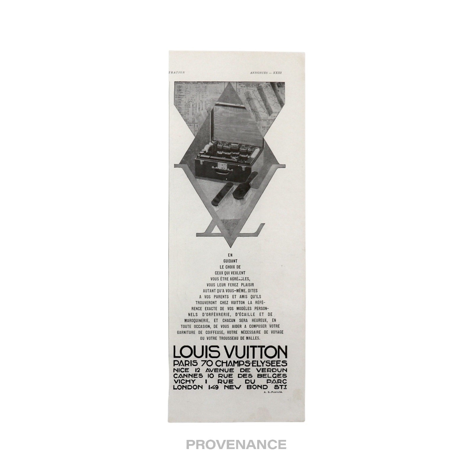 Louis Vuitton Antique Vintage Newsprint Ad - Beauty Trunk - 3