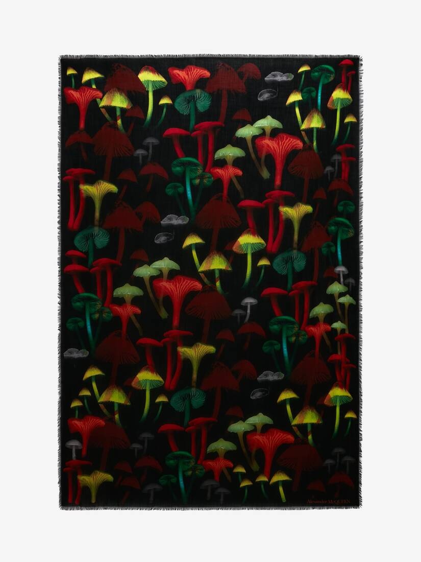 Women's Psychedelic Mushroom Stole in Black/red - 1