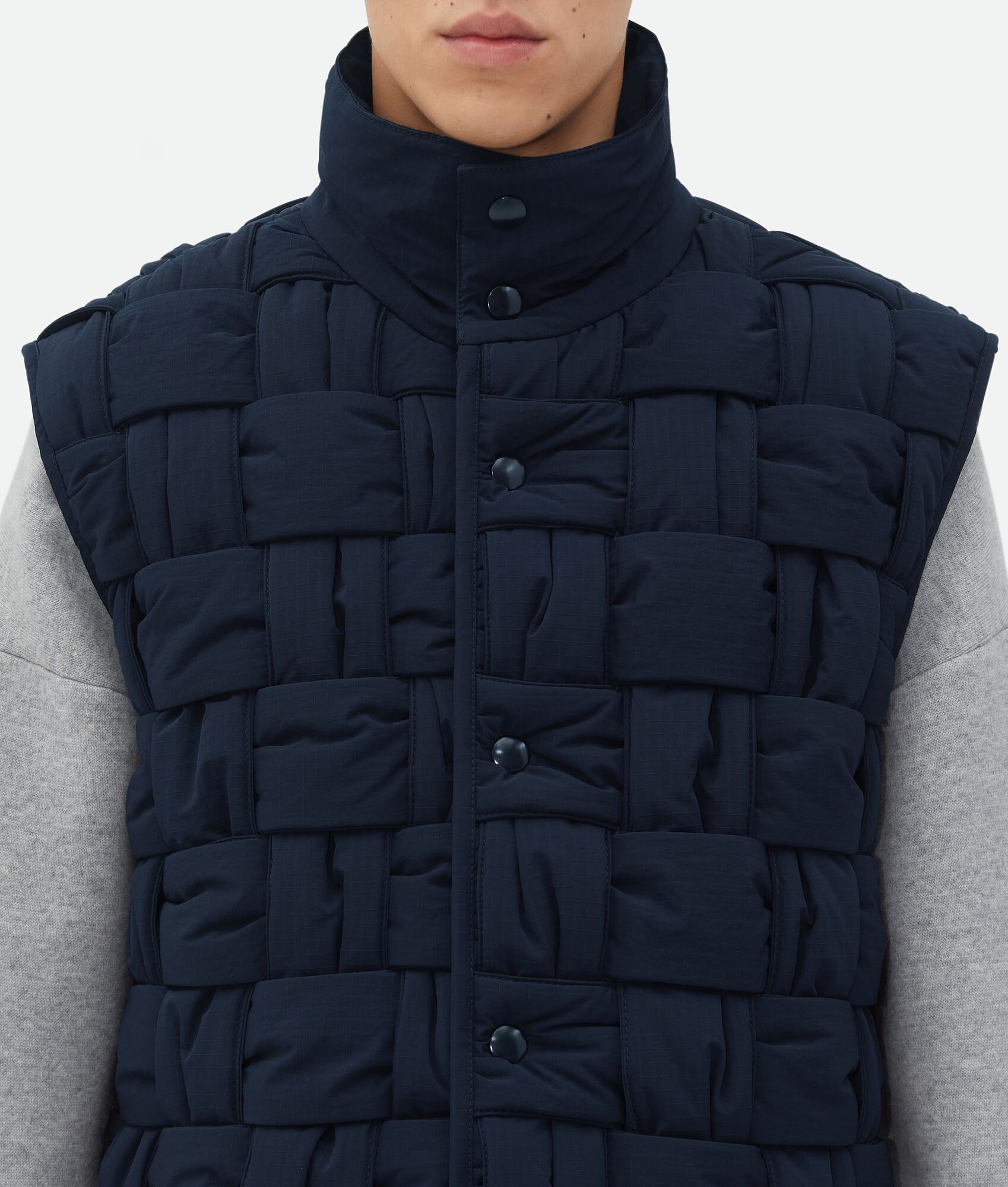 Bottega Veneta Tech Nylon Intrecciato Gilet | REVERSIBLE