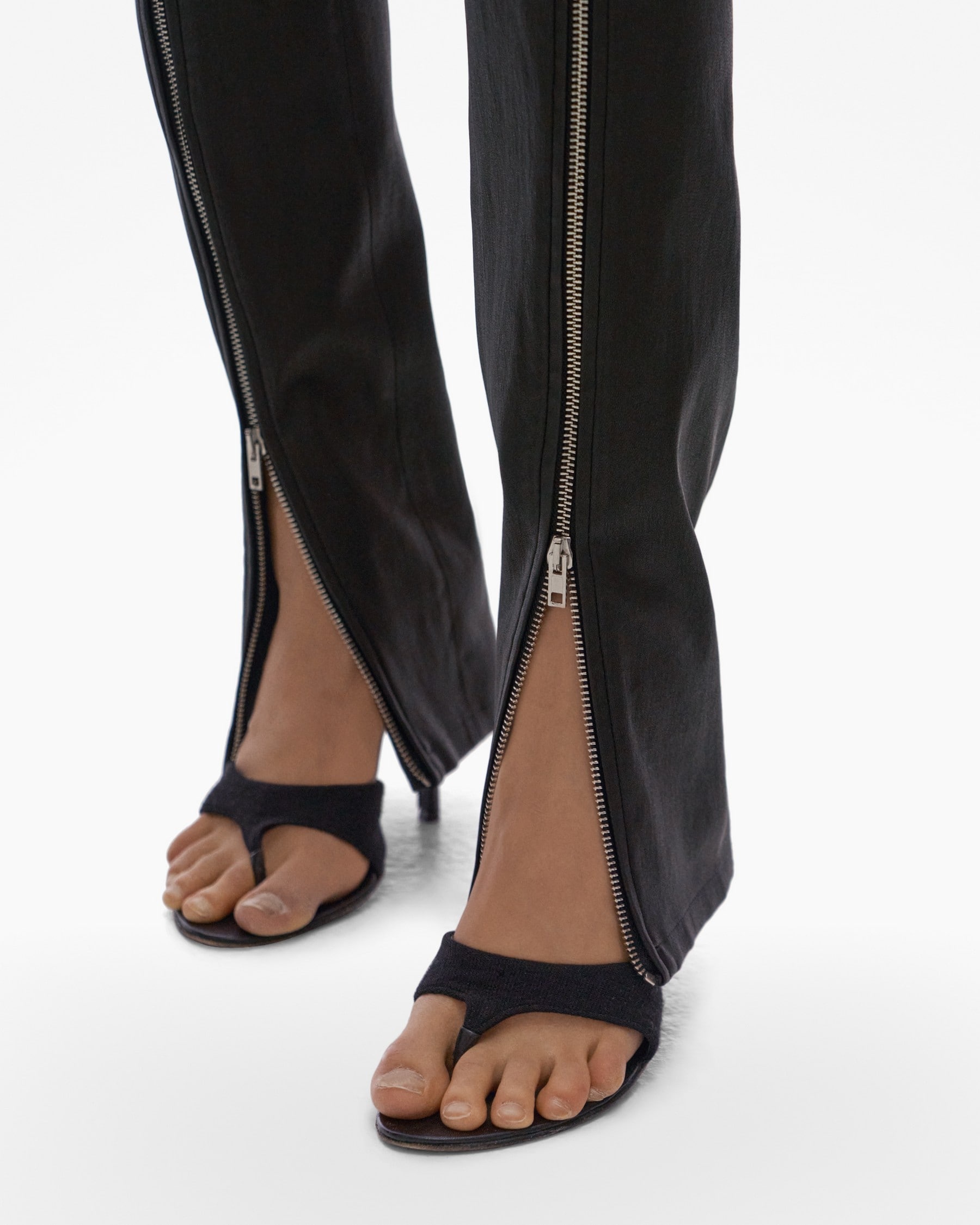 LEATHER ZIP SKINNY PANT - 7