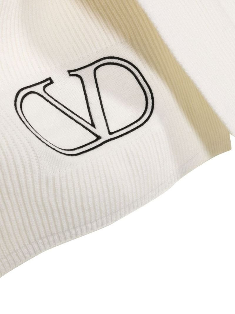 Valentino VLogo Signature ribbed-knit scarf outlook