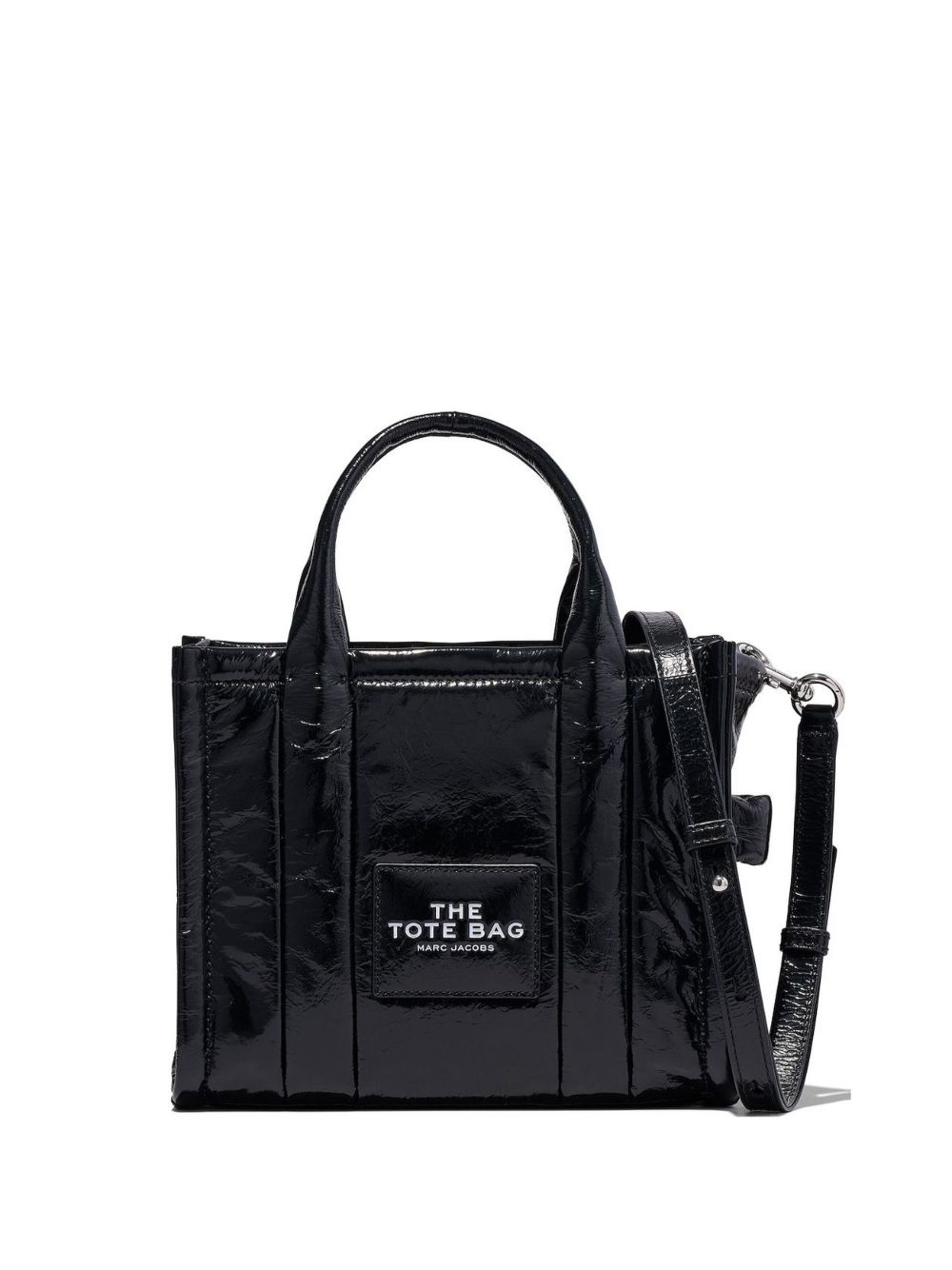 crinkled leather tote bag - 1