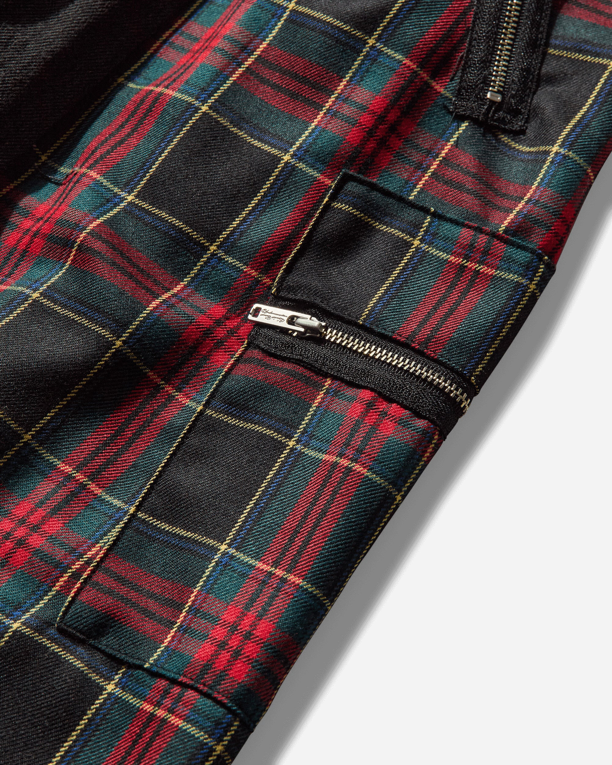 Women's Denim and Wool-Blend Check Skirt Black - 3