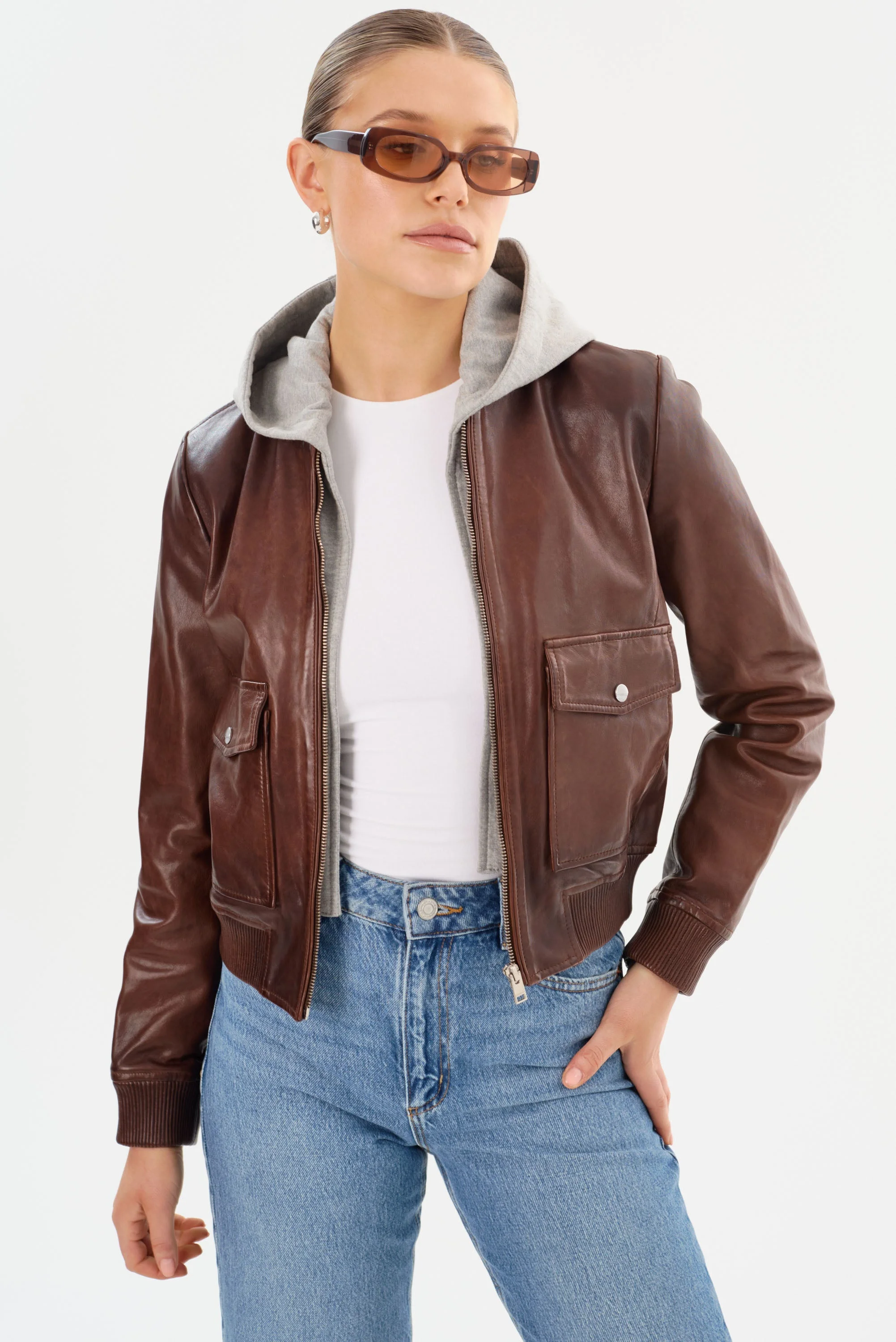 CANDACE | Leather Bomber Jacket - 1