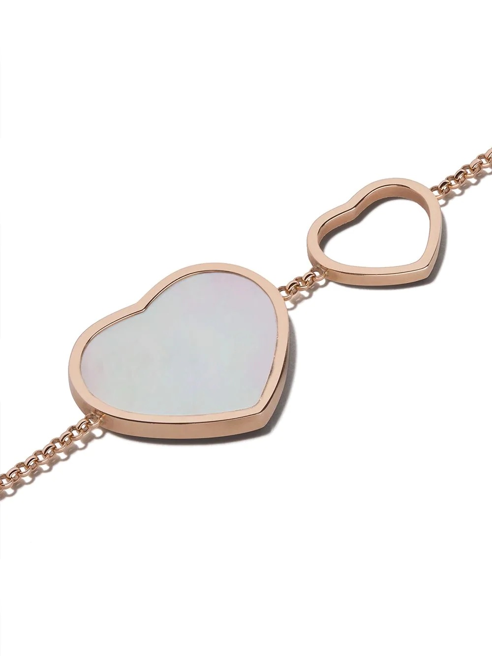 18kt rose gold Happy Hearts mother-of-pearl and diamond sautoir necklace - 3