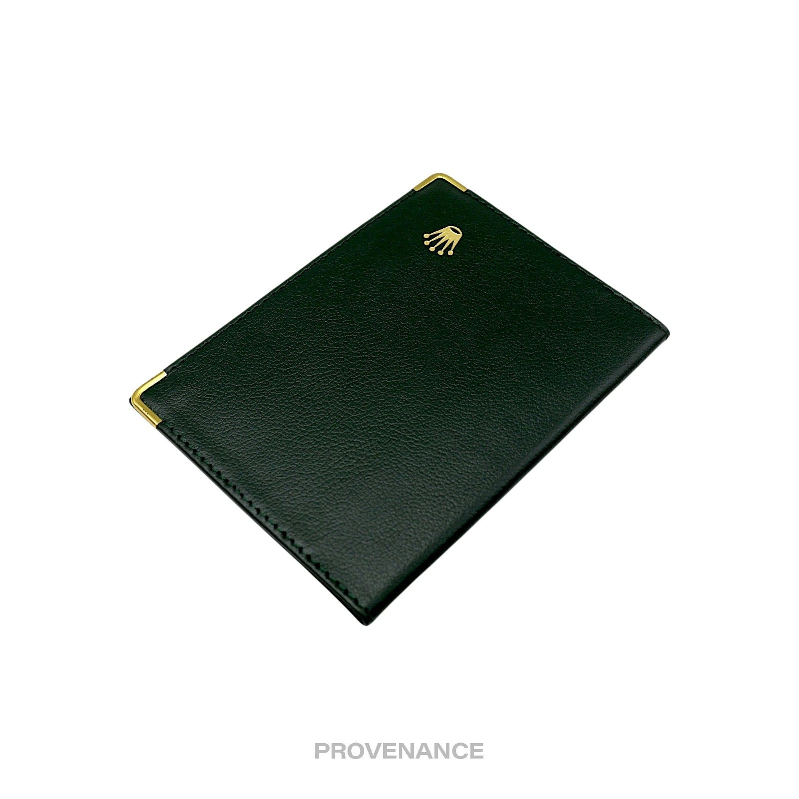 Rolex Crown Passport Wallet - Forest Green Leather R - 4