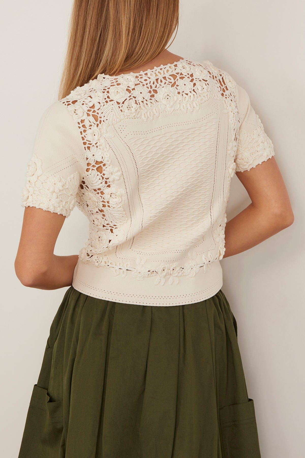 Stella Short Sleeve Knit Top in Pristine - 4