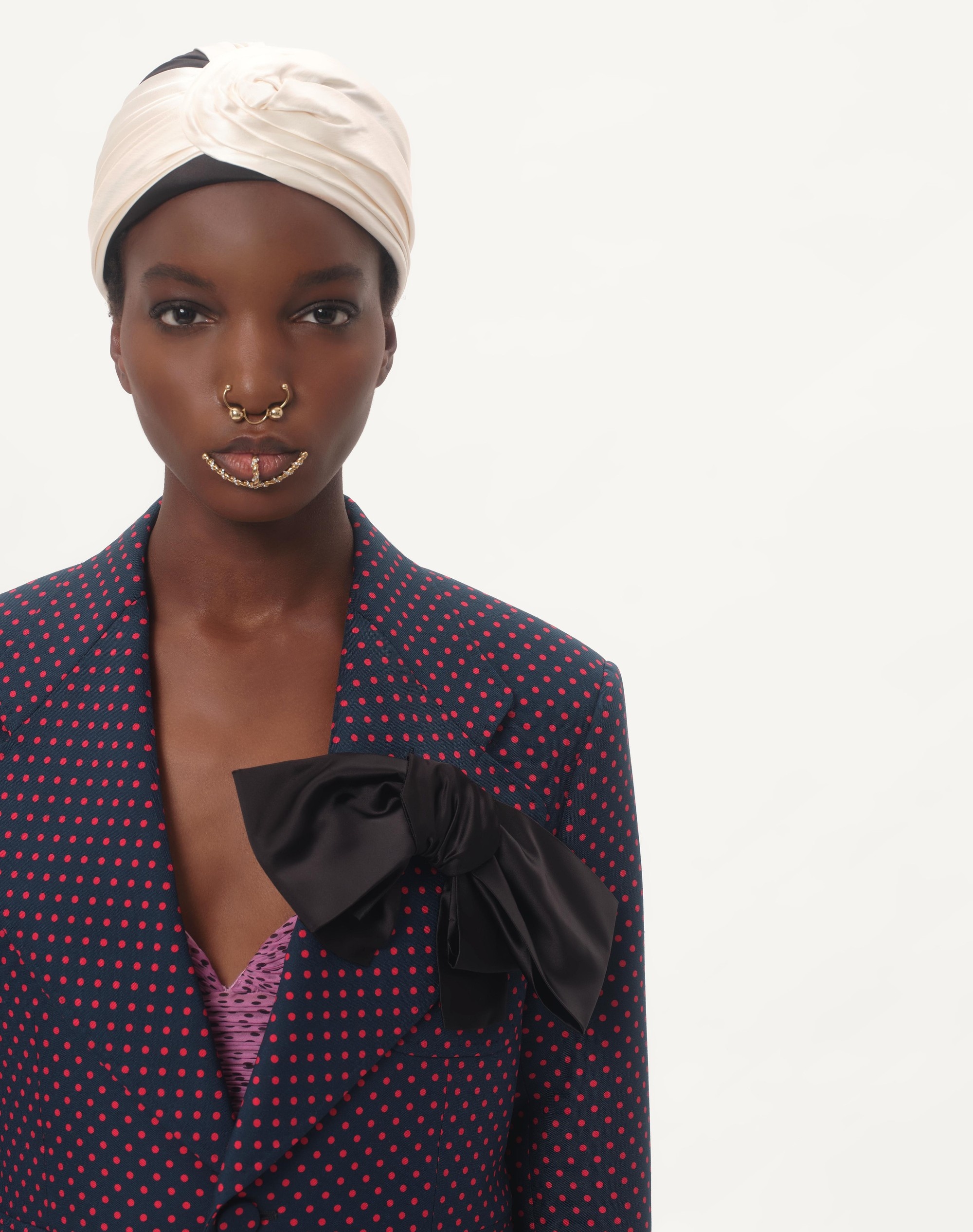 SHANTUNG JACKET WITH PLUSDEPOIS PRINT WITH BOW - 4