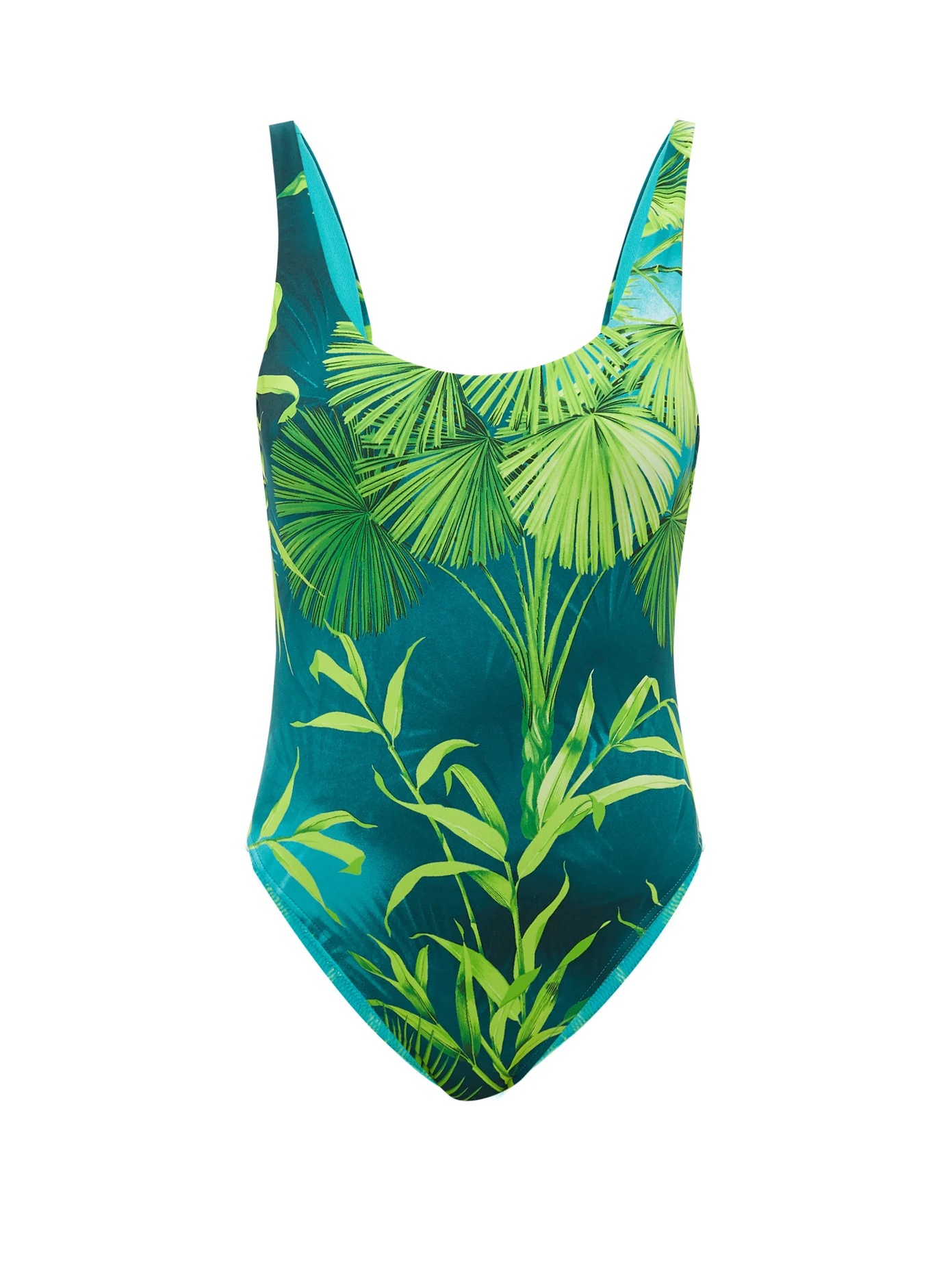 Jungle-print scoop-back swimsuit - 1