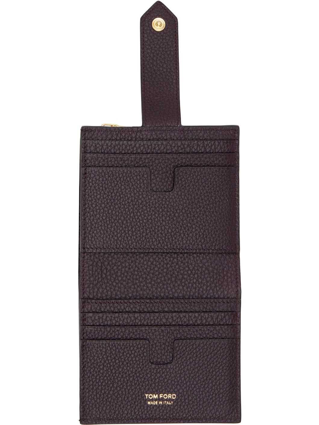 Burgundy Soft Grain Leather Snap Wallet - 3