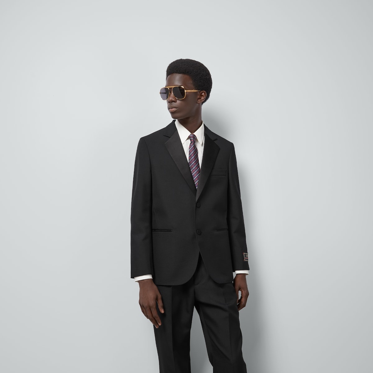 Wool twill jacket with Interlocking G - 5