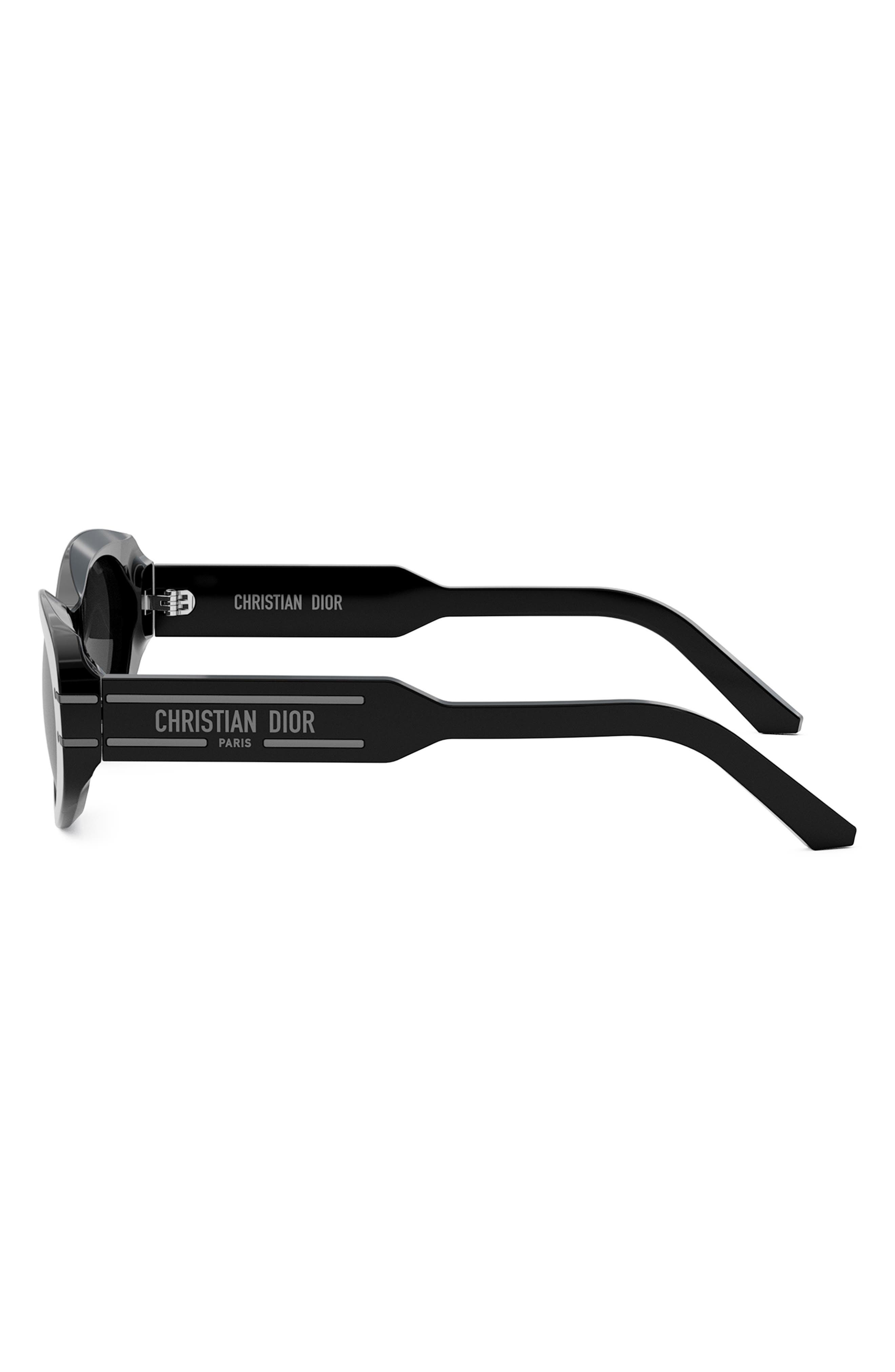 'DiorSignature B8U Butterfly Sunglasses in Shiny Black /Smoke at Nordstrom - 3