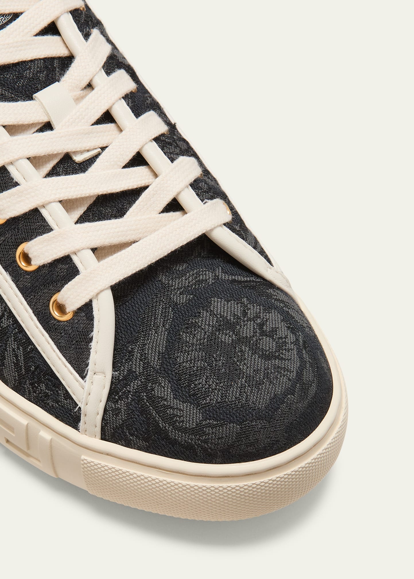 Men's La Greca Baroque Canvas Low-Top Sneakers - 5
