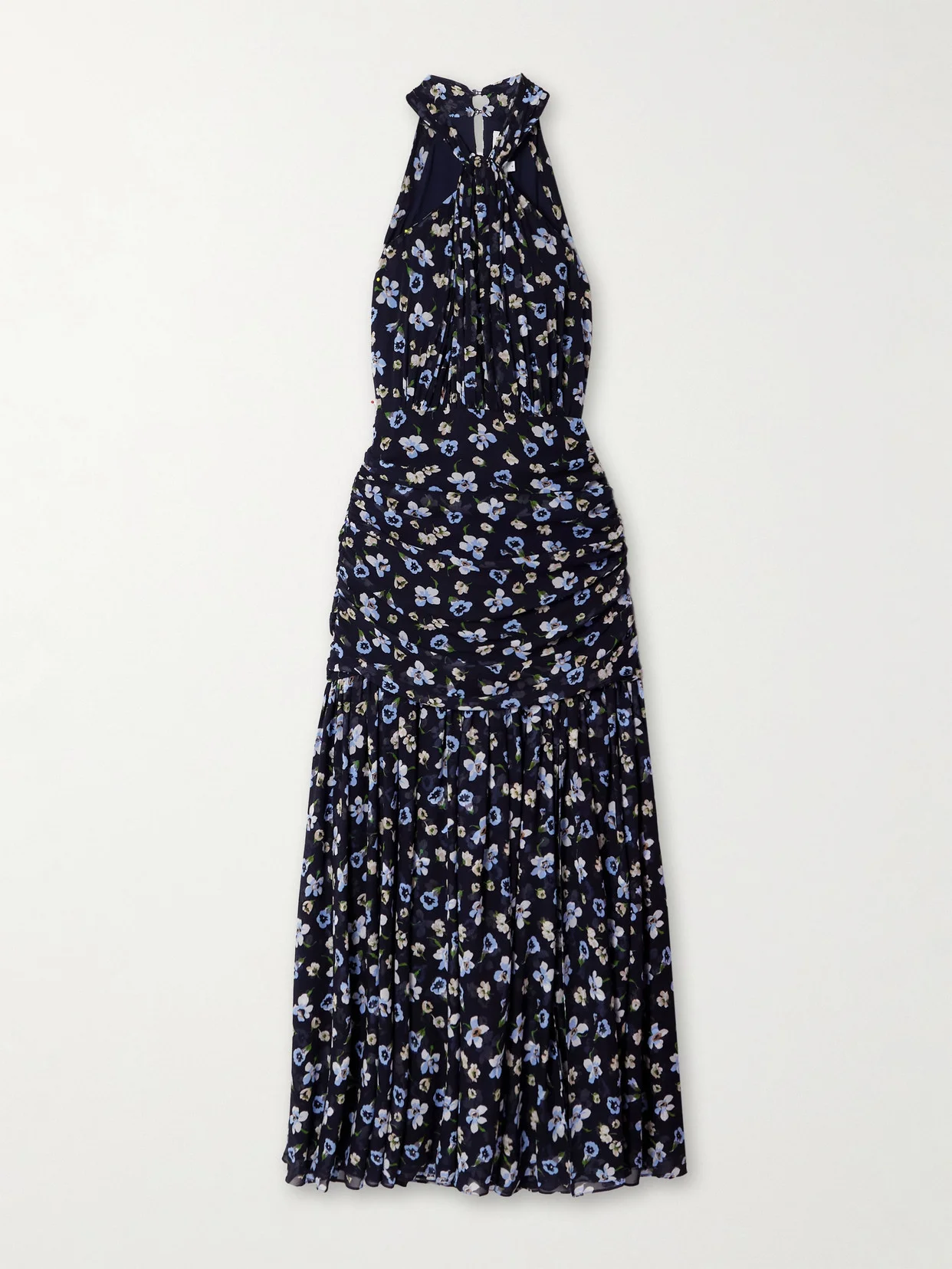 Brock Ruched Floral-print Silk Crepe De Chine Midi Dress - 1