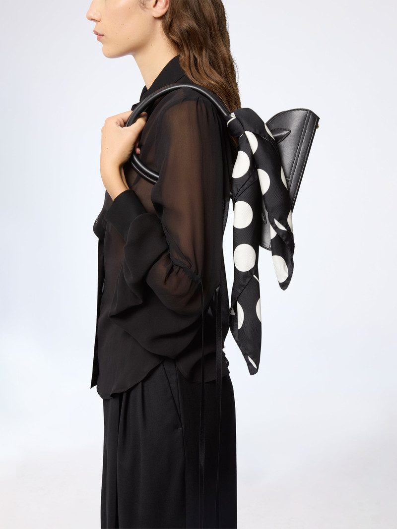 Black Polka Dot Silk Scarf 1