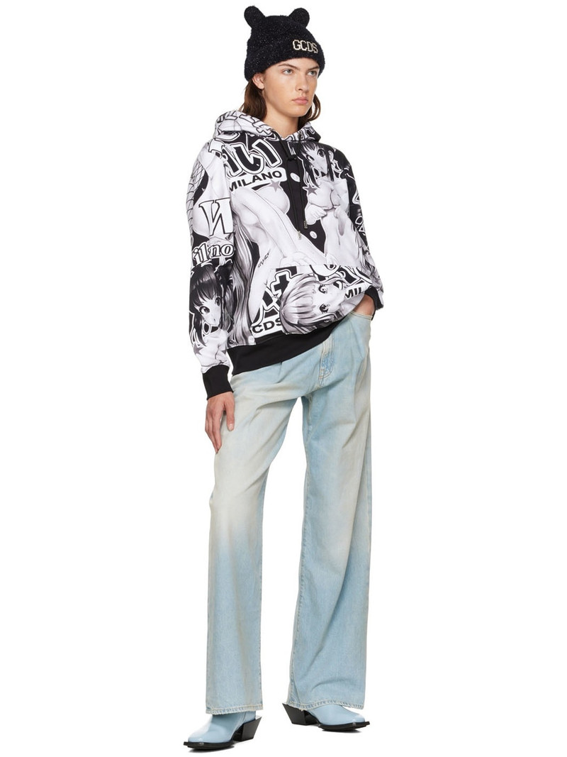 GCDS Black & White Hentai Hoodie outlook