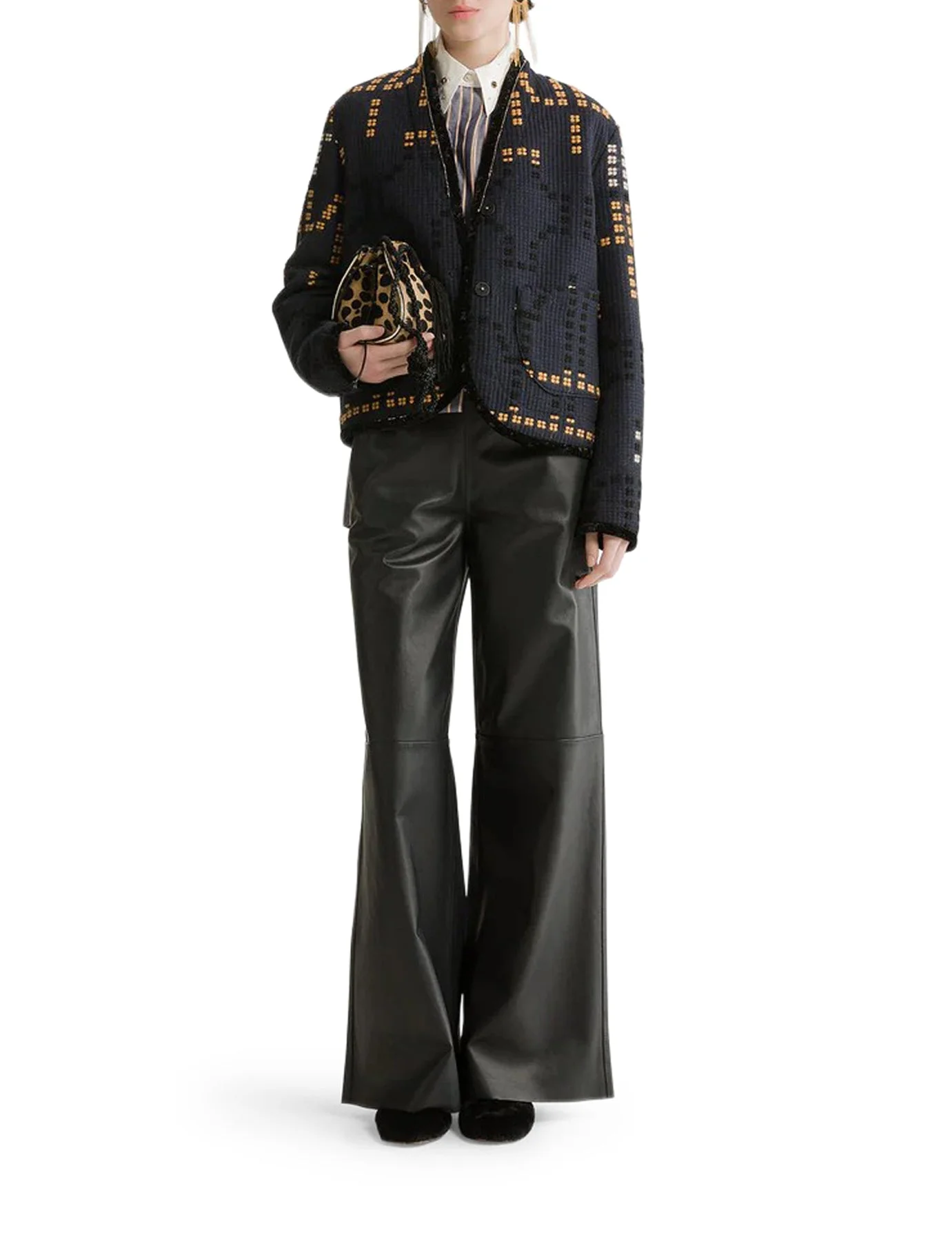 CROPPED JACQUARD JACKET - 1