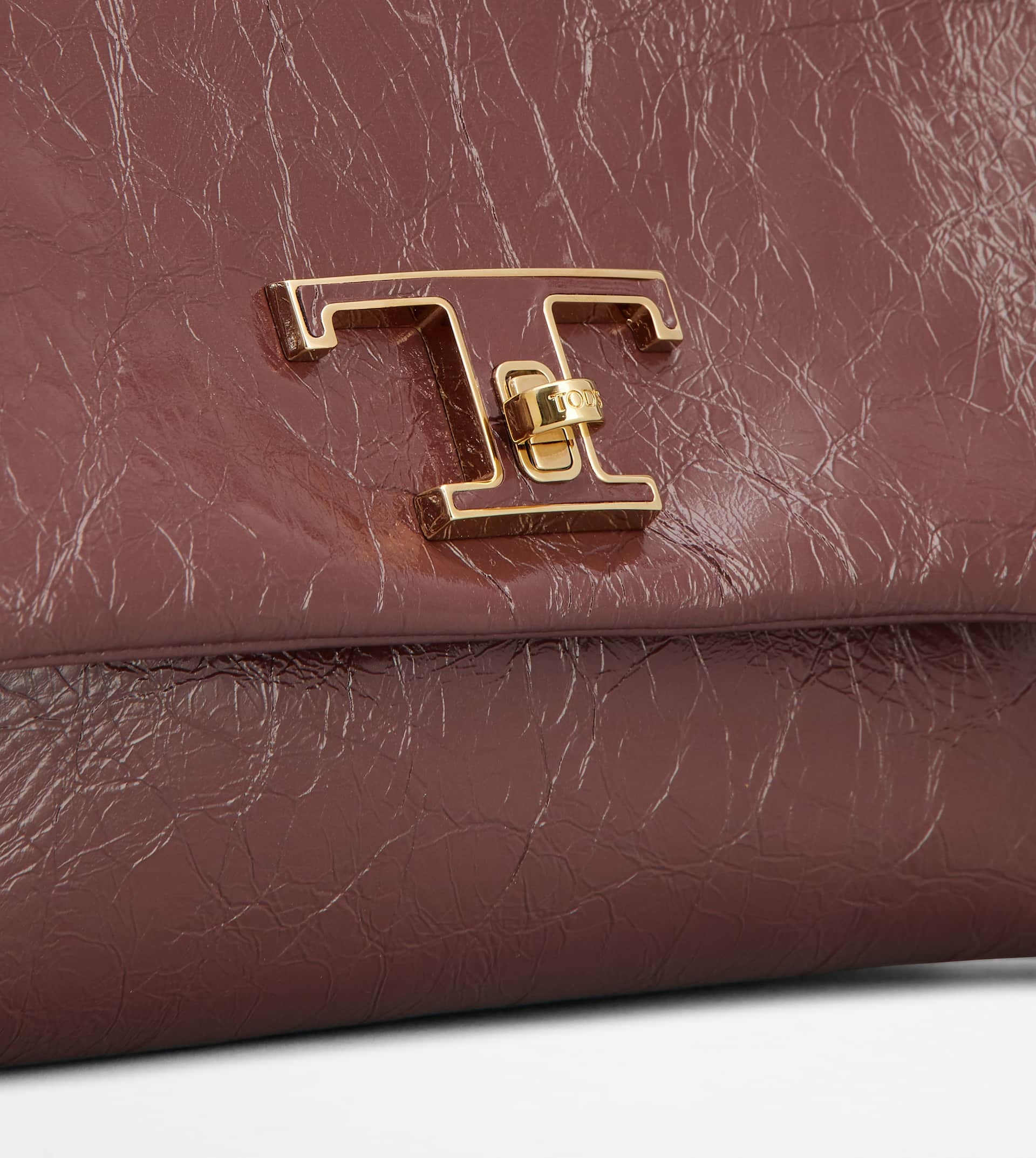 T TIMELESS FLAP BAG IN LEATHER MINI - BURGUNDY - 5