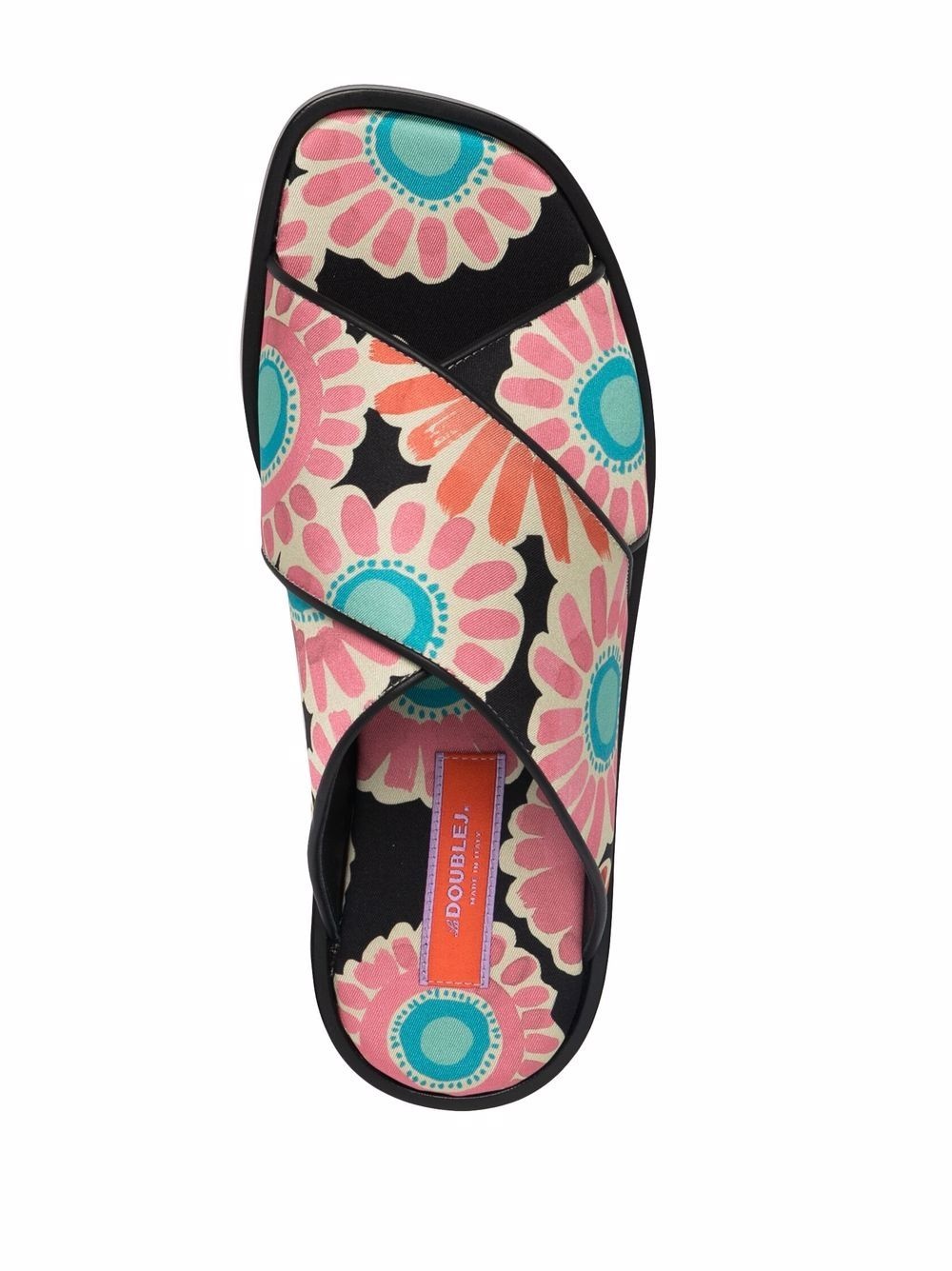 daisy-print criss-cross sandals - 4