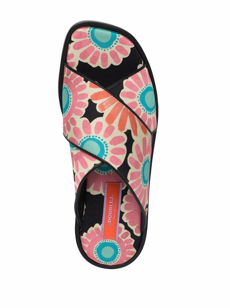 daisy-print criss-cross sandals 4