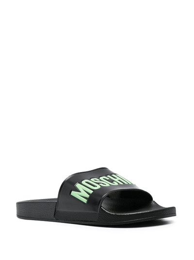 Moschino logo embossed slides outlook