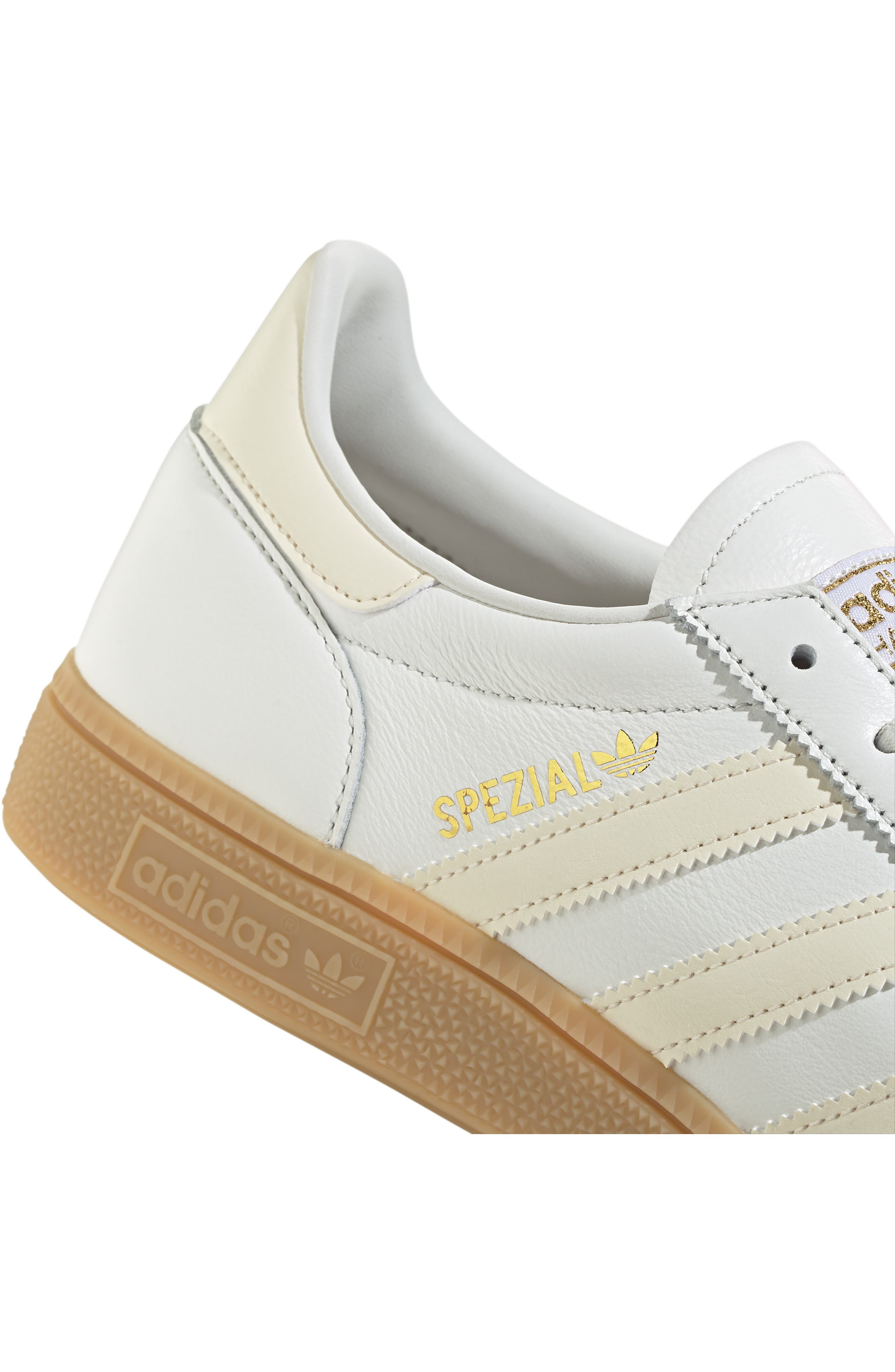 adidas Gender Inclusive Handball Spezial Sneaker in White/Wonder White/Gum at Nordstrom - 7