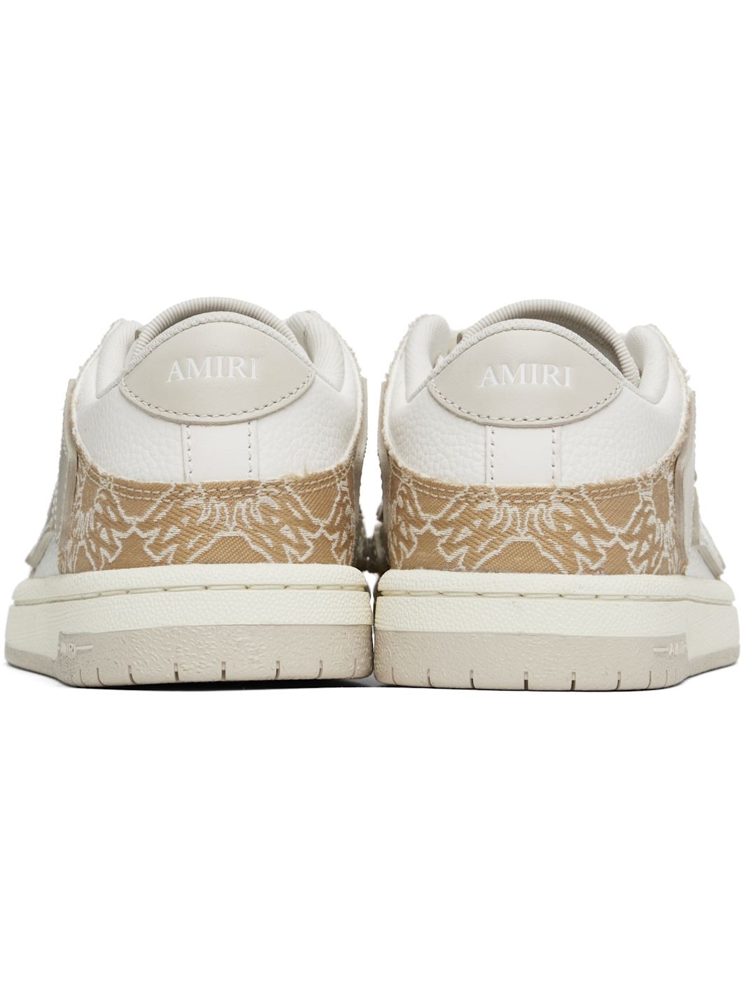 White & Beige MA Quad Skel Low Top Sneakers - 2