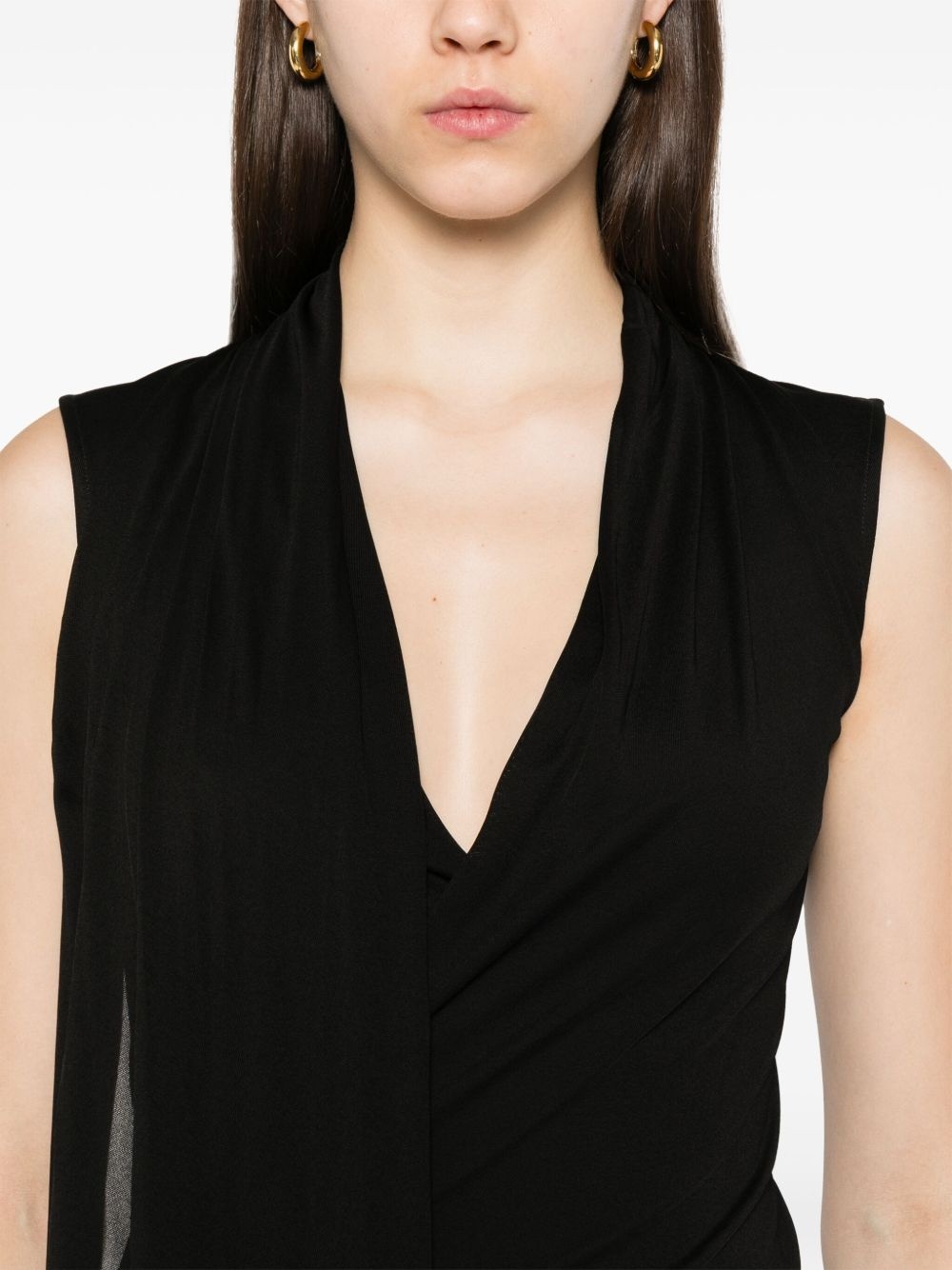 overlapped scarf dress - 5
