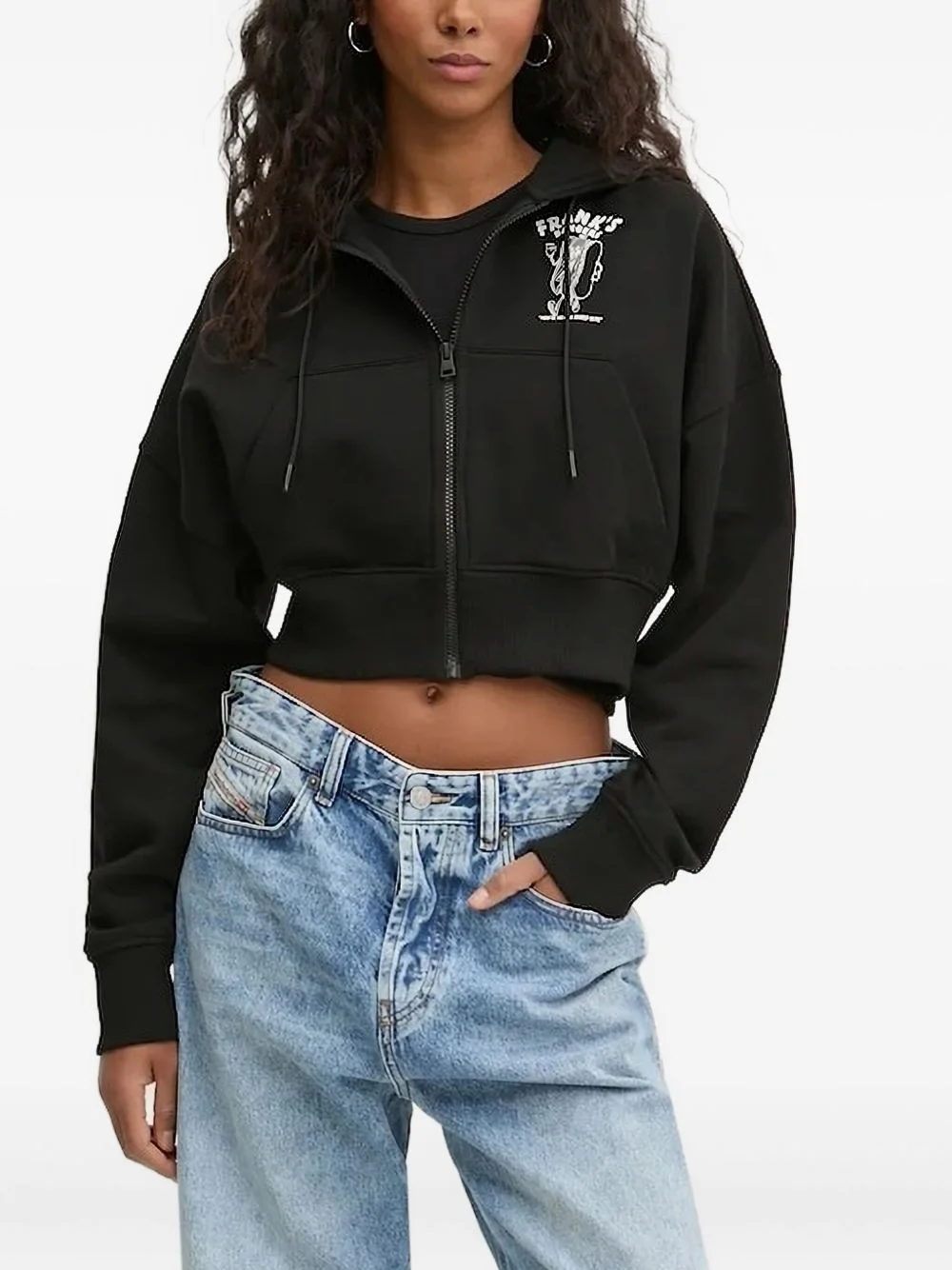 graphic-print zip-up top - 1