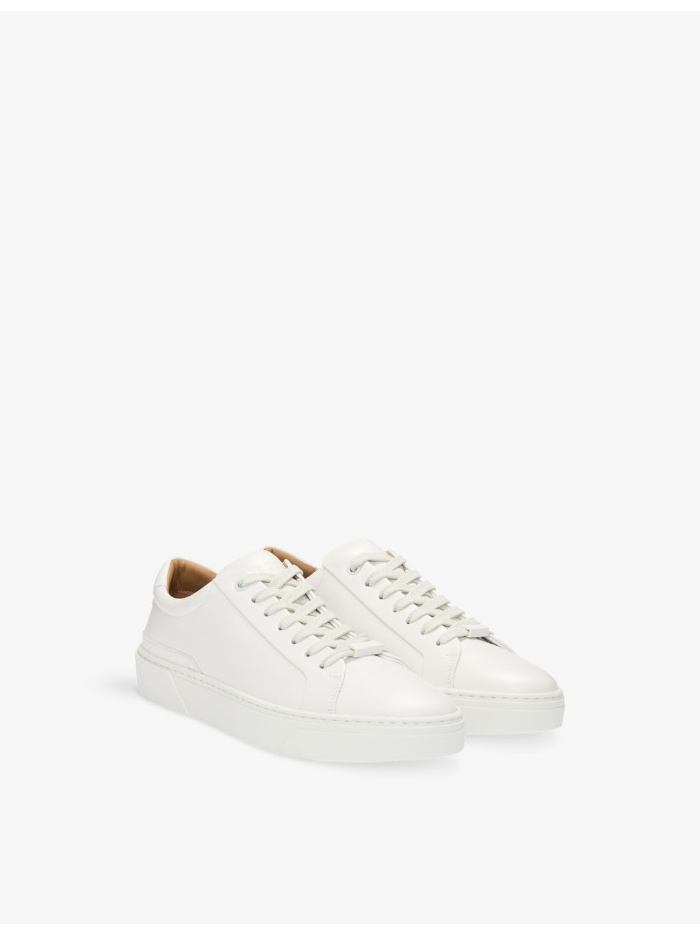 Branded Low-Top Leather Trainers - 4