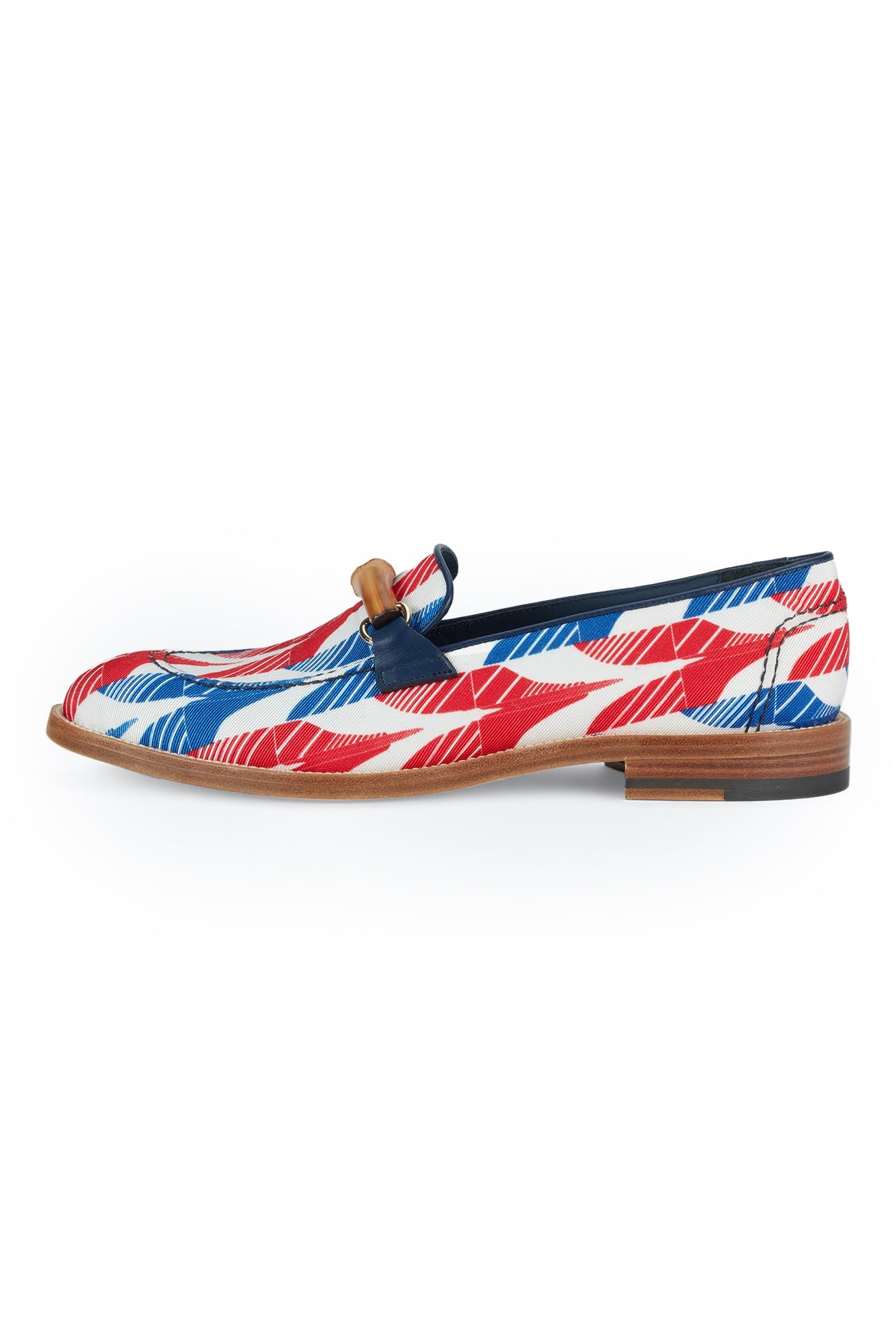 White & Red Leather Envelope Loafer - 2
