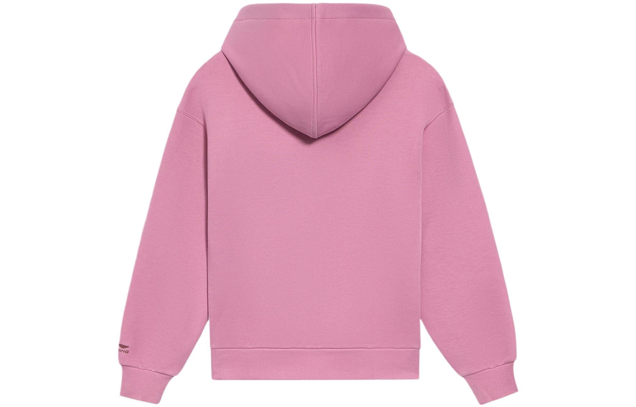 (WMNS) Li-Ning Logo Hoodie 'Pink' AWDS046-7 - 2