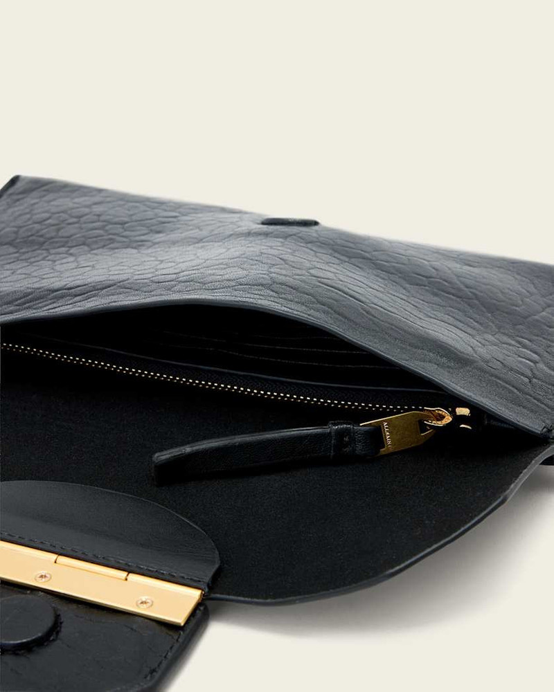ALLSAINTS URSA GRAIN LEATHER POUCH outlook