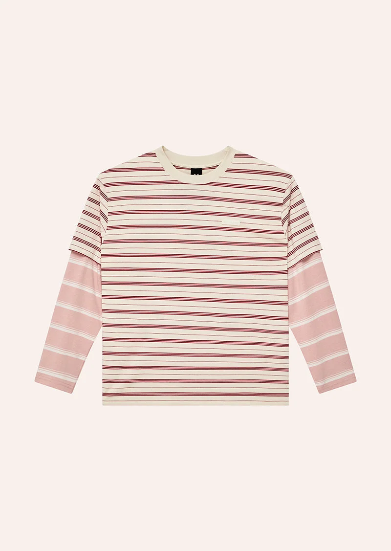 SPARK LONG SLEEVE TEE IN SOFT PINK STRIPE - 1